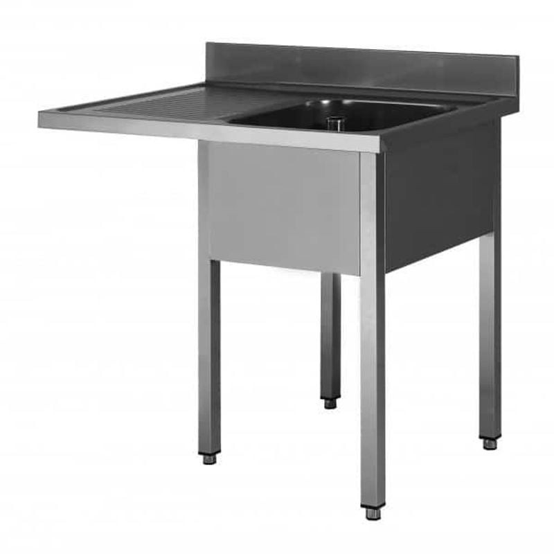Plonge inox 304 L2G - Bac gauche avec encastrement lave-vaisselle