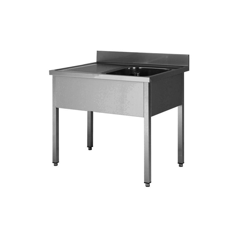 Plonge inox soudée L2G - Bac 500x400mm - Inox AISI 304 professionnel