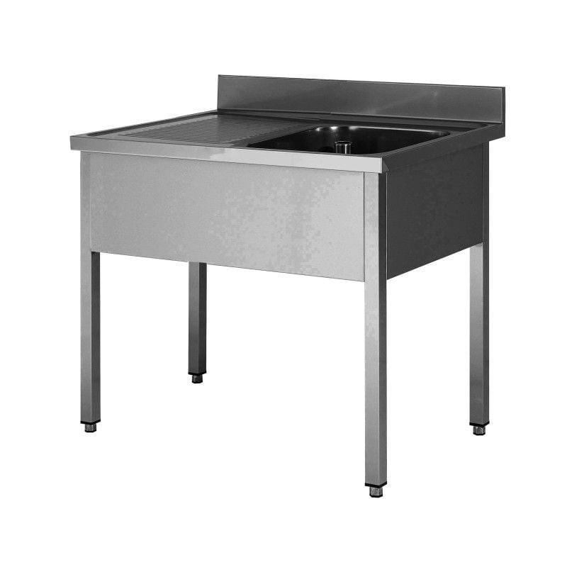 Plonge inox soudée L2G - Bac 500x400mm - Inox AISI 304 professionnel