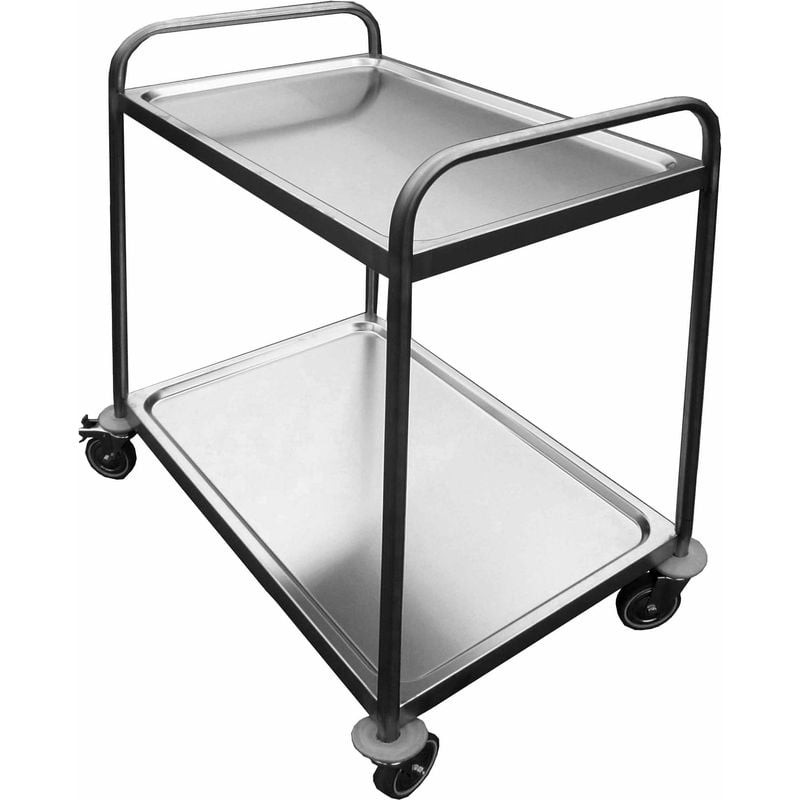 Desserte Inox L2G 2 Plateaux 4 Roues - Table Roulante Professionnelle