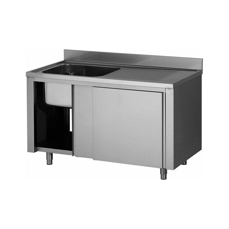 Plonge placard inox L2G - 1 bac 500x400x250 mm - Professionnel