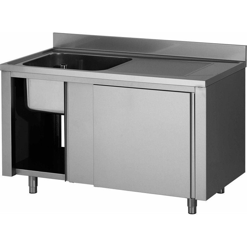 Plonge placard inox L2G - 1 bac 500x400x250 mm - Professionnel