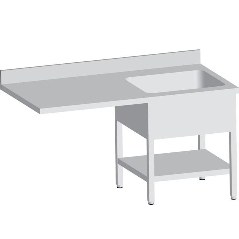 Plonge professionnelle inox 304 L2G avec bac droite et encastrement LV