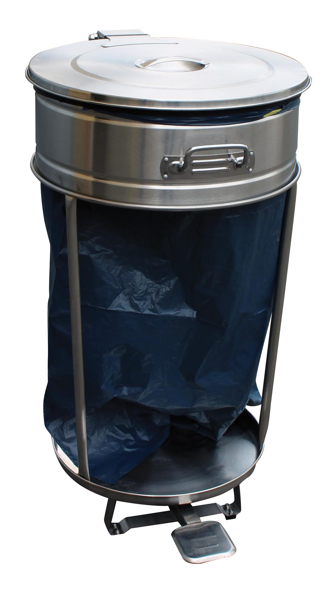 Support Roulant Inox L2G 110L - Couvercle Pédale et Mobilité Facile