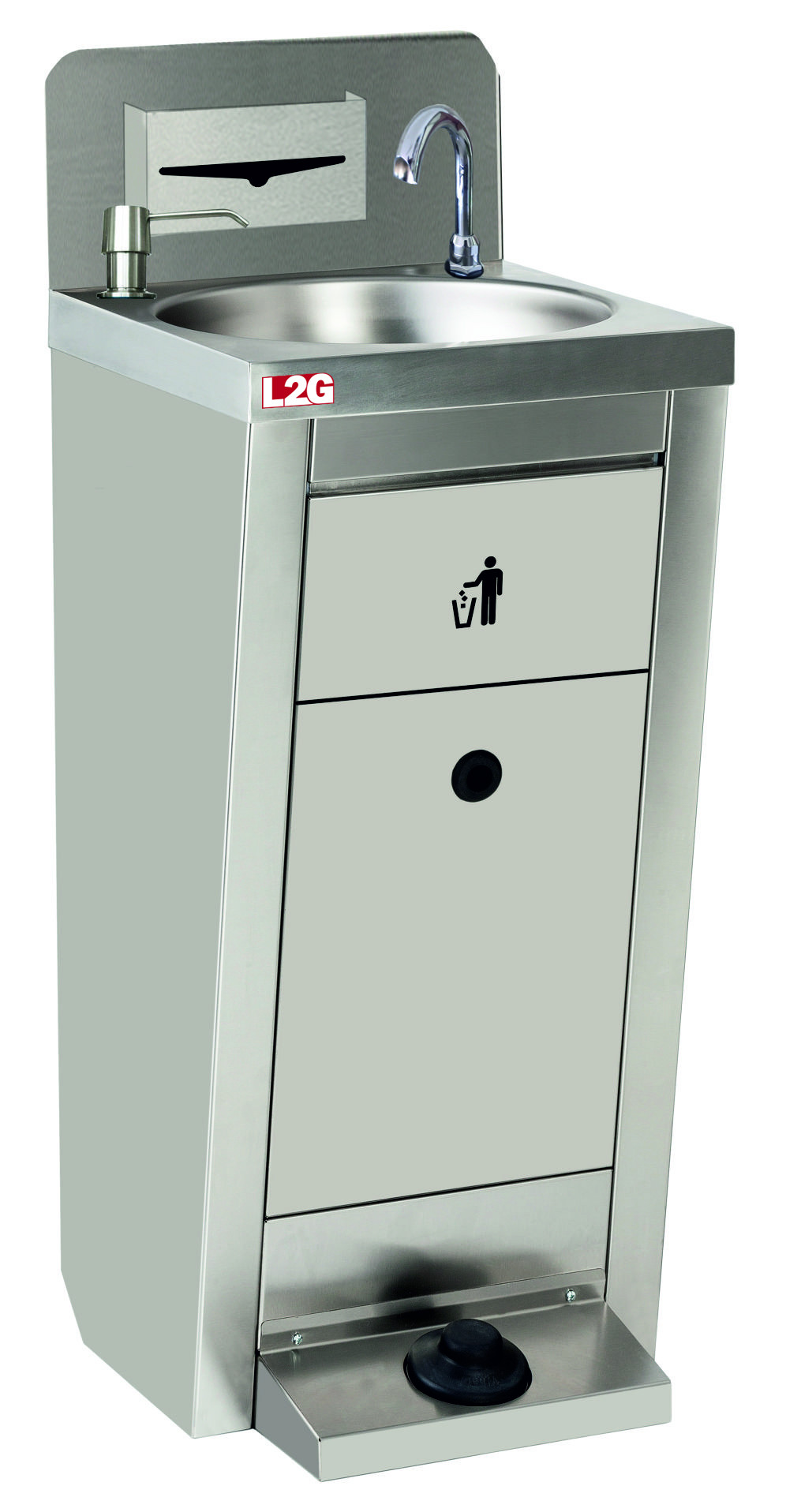 Lave-mains autonome L2G C400 - Commande par pédale, inox 304