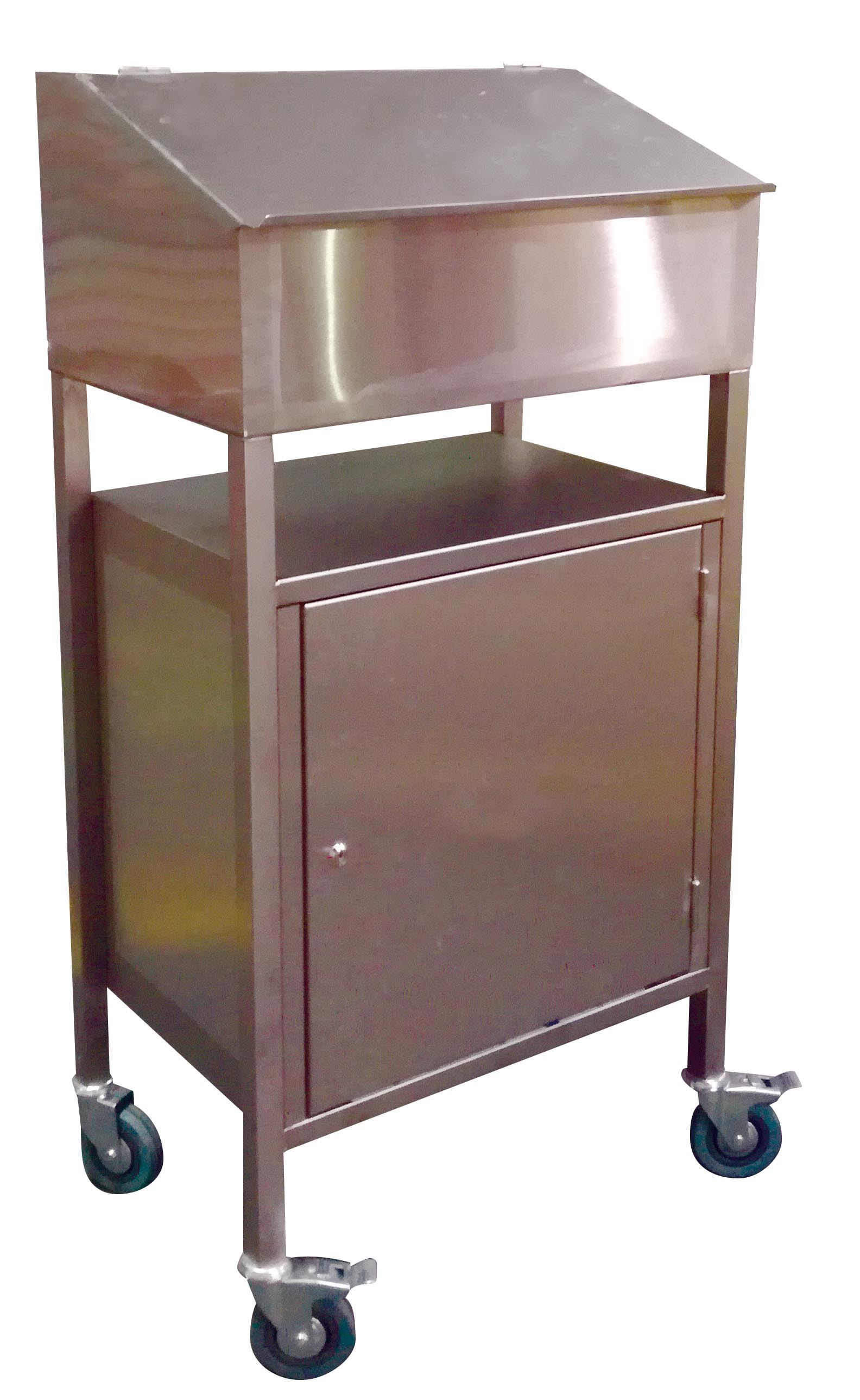 Pupitre inox L2G avec roulettes - Bureau mobile pour cuisine pro