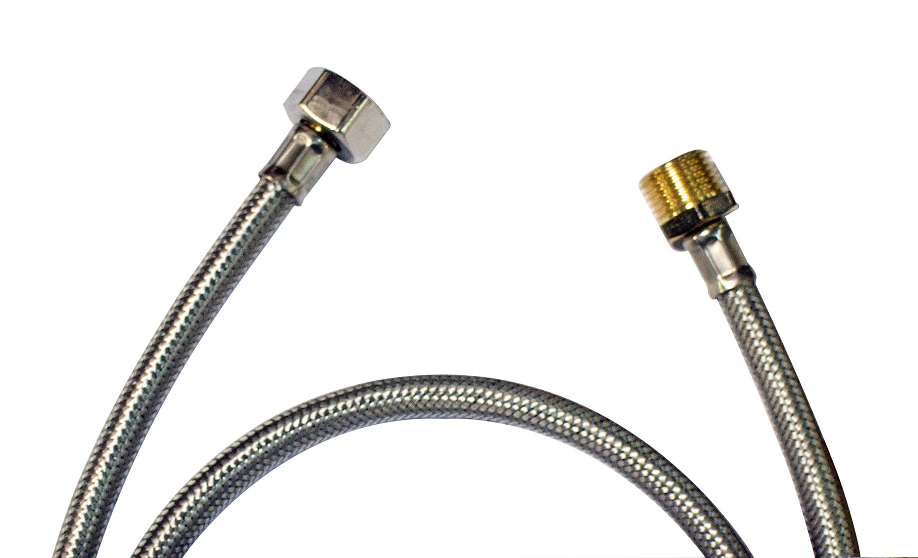 Flexible inox tressé L2G 1300mm - Raccords 1/2'' M/F - Plomberie pro