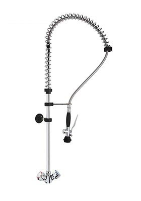 Douchette EC/EF L2G sur plonge - Robinet mélangeur 1/4 tour inox