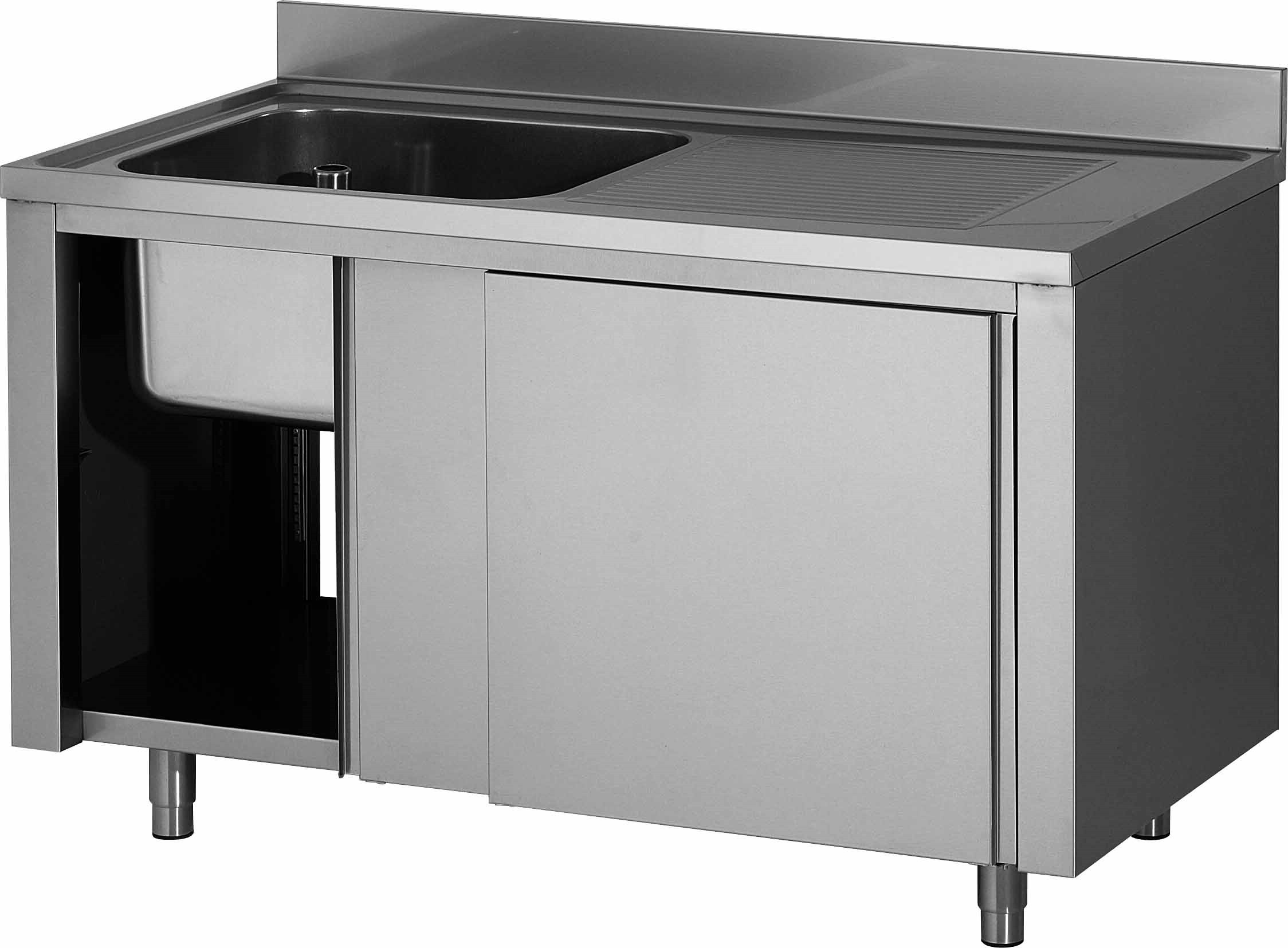 Plonge placard inox 304 L2G - Bac professionnel 500x400x250 mm