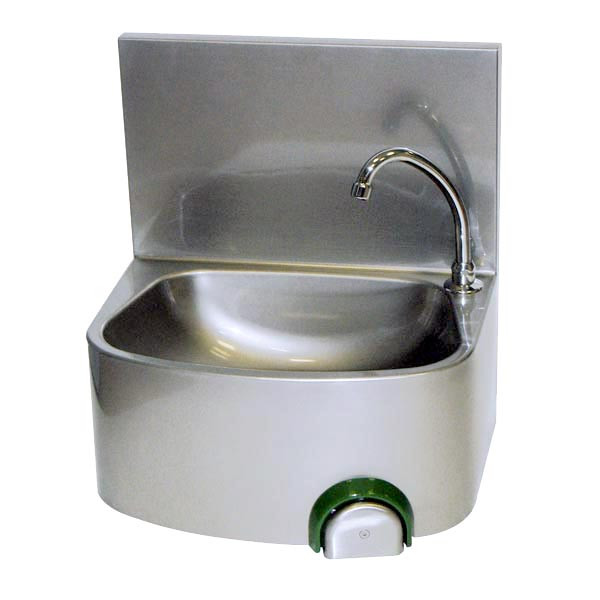 Lave-mains professionnel inox 304 avec dosseret monobloc plié - L2G