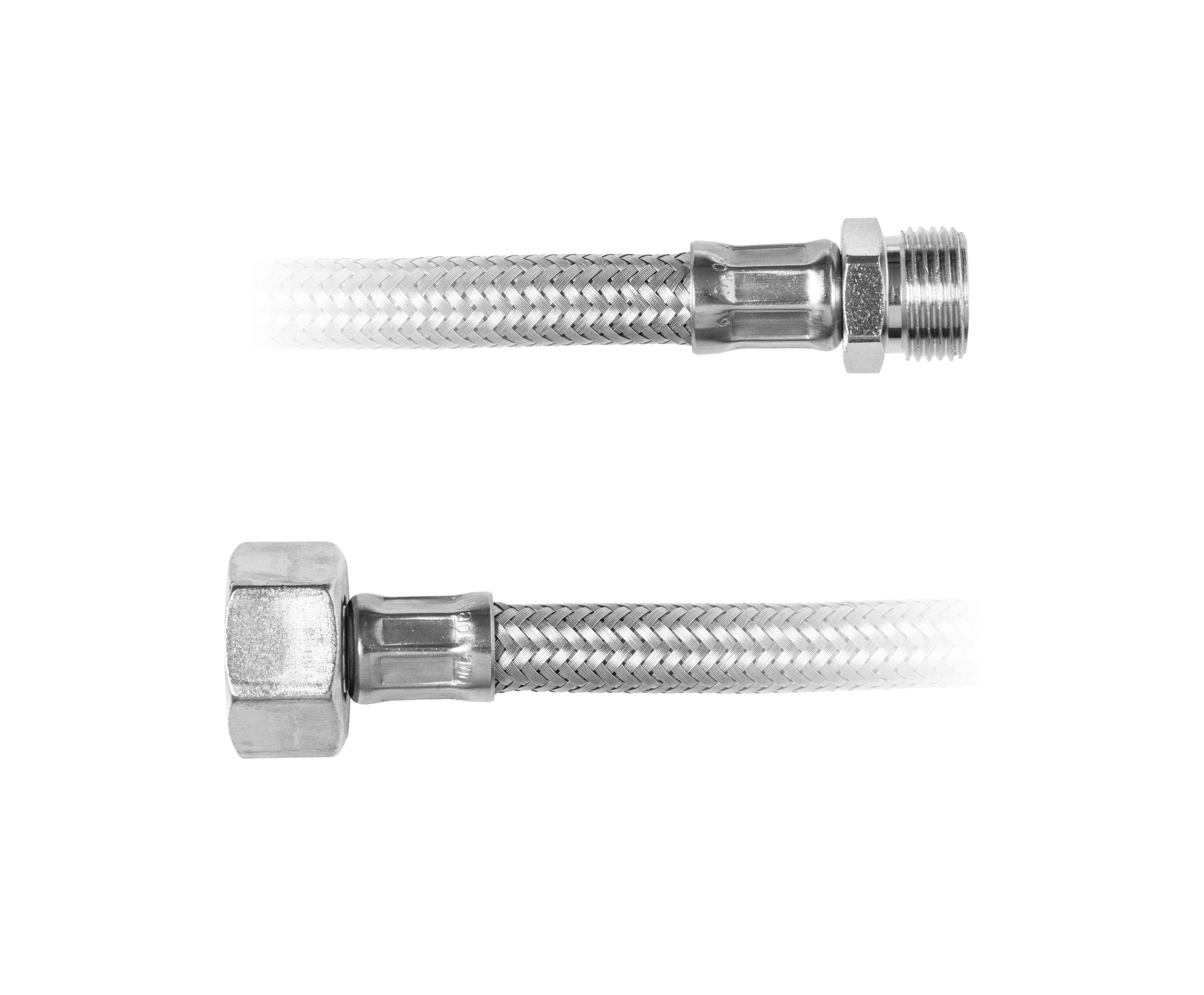 Flexible Inox Tressé L2G - 1300 mm, M-3/8'' x F-1/2'' - Plomberie CHR