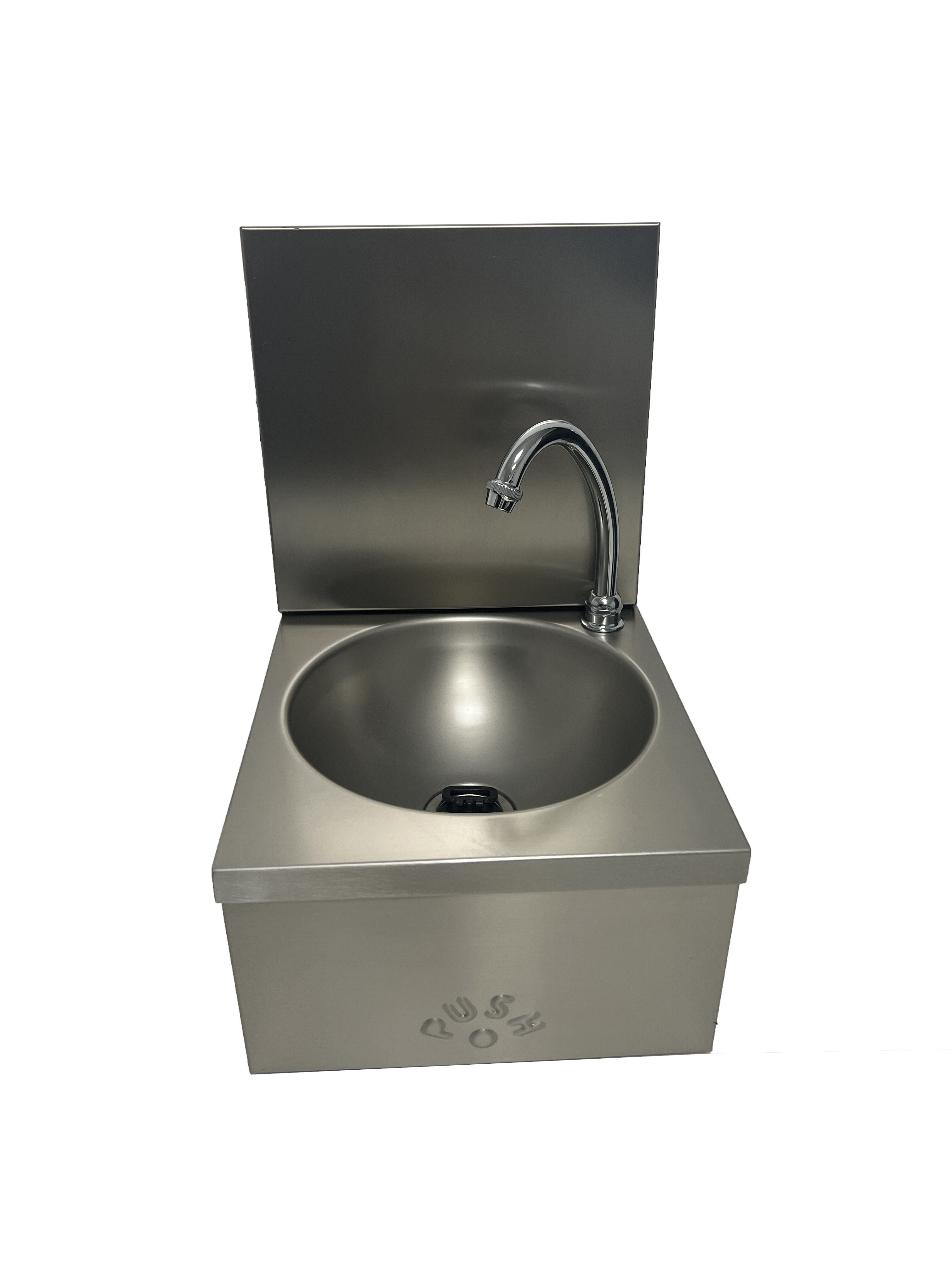 Lave-mains inox 304 L2G - Cuve ronde avec dosseret amovible