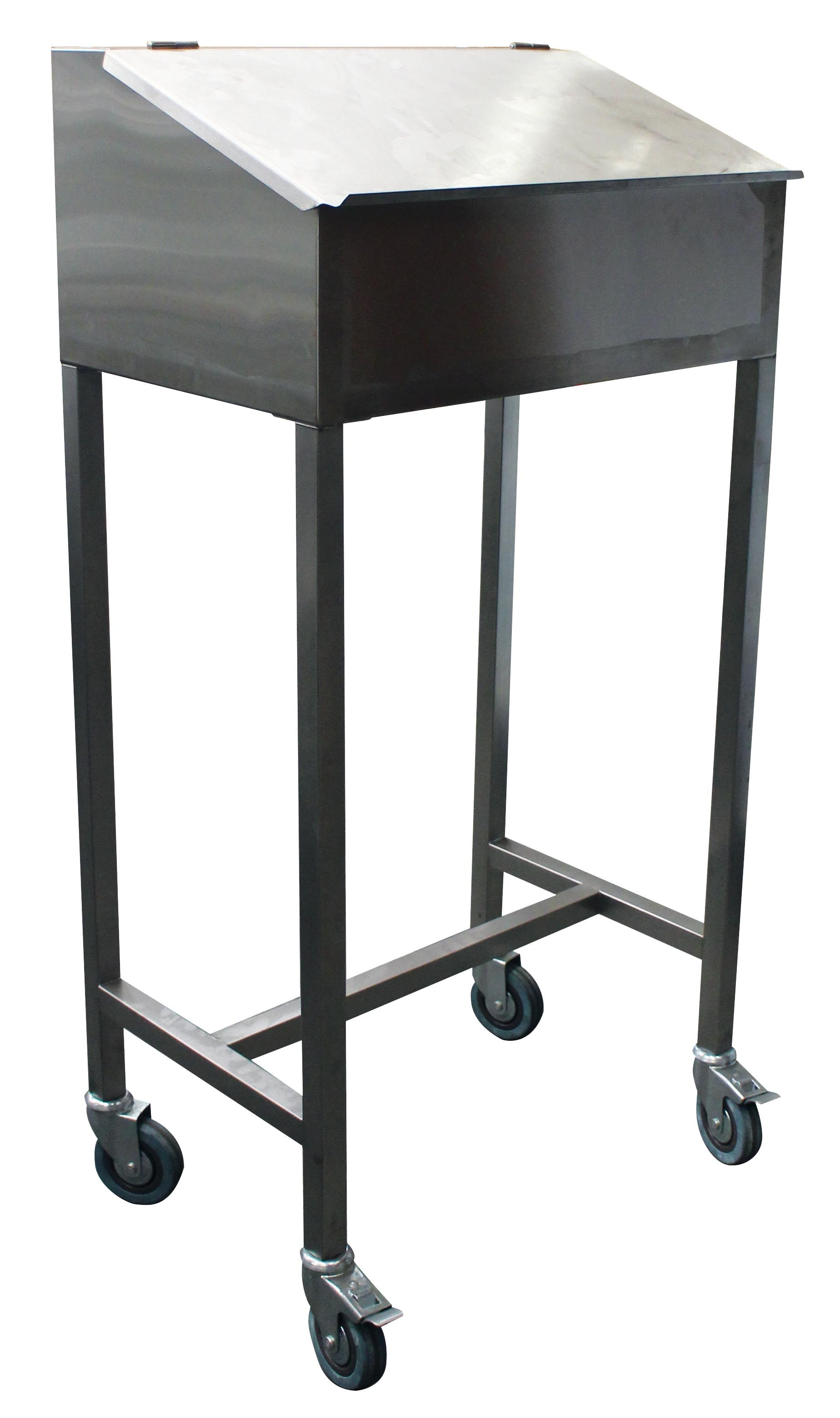 Pupitre Inox L2G avec roulettes - Bureau mobile professionnel CHR