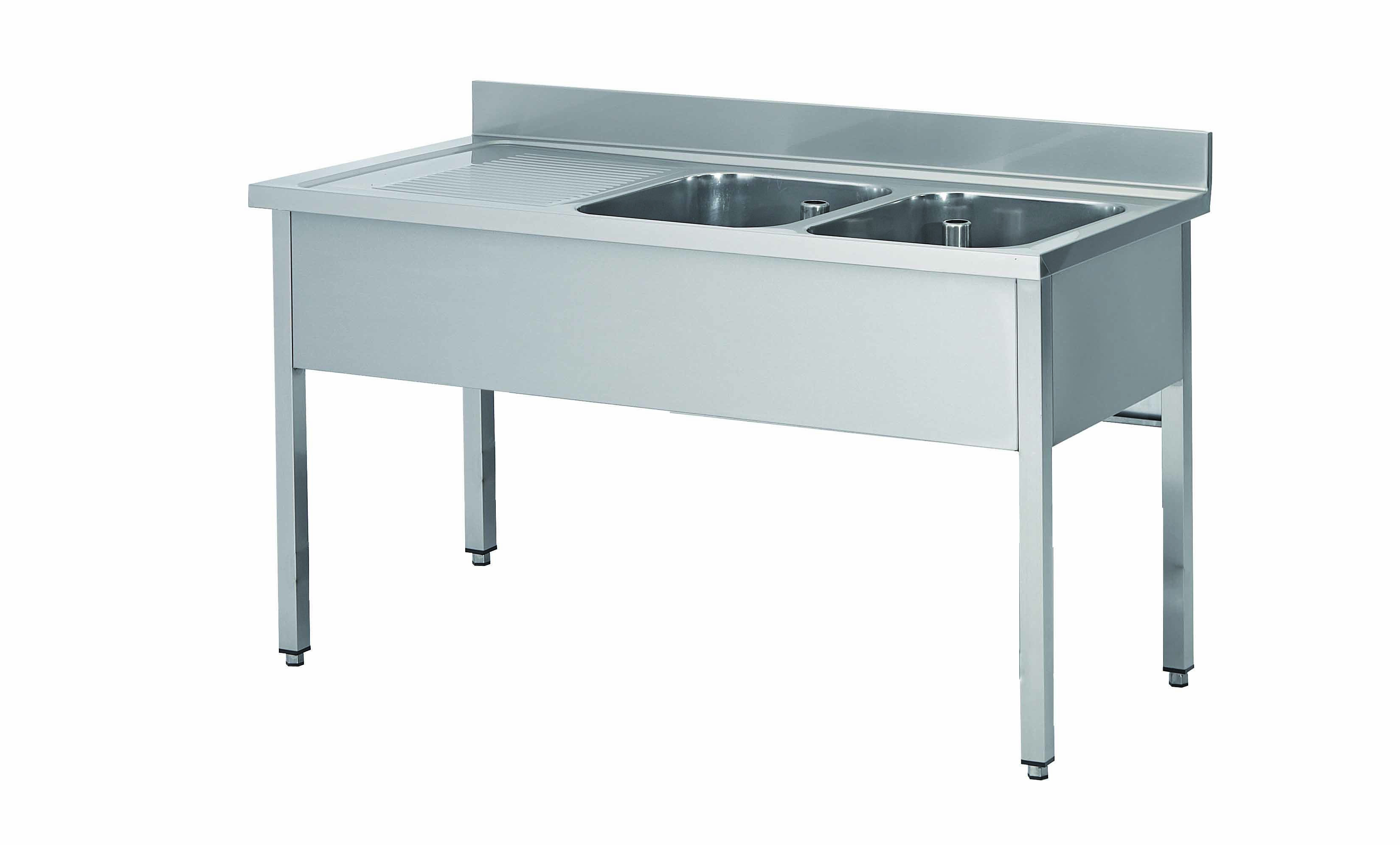 Plonge inox 304 démontable L2G - 2 bacs 500x400mm pour cuisine pro