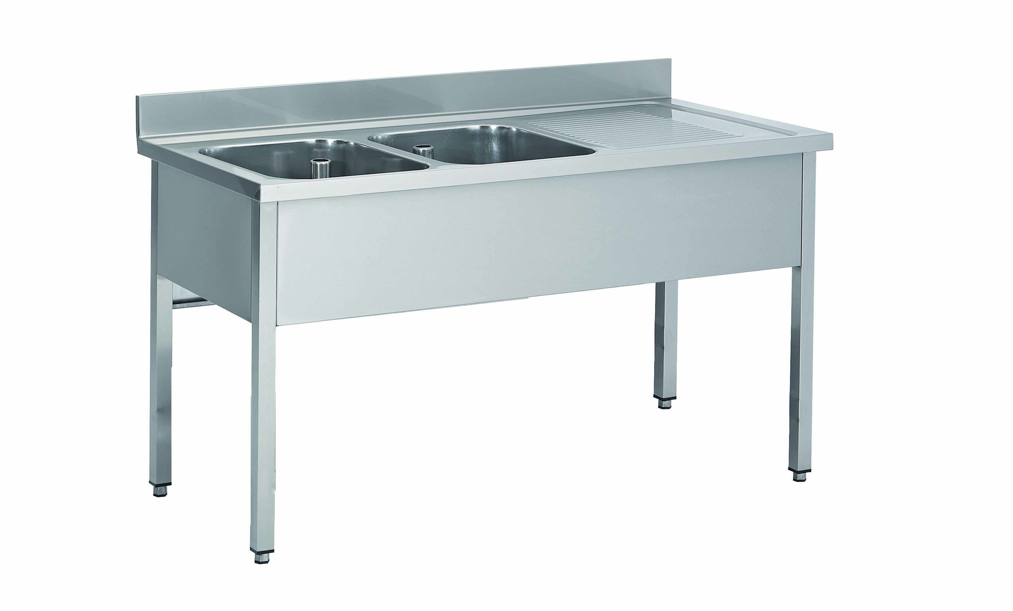 Plonge Inox 304 Démontable 2 Bacs L2G - Évier Professionnel Cuisine