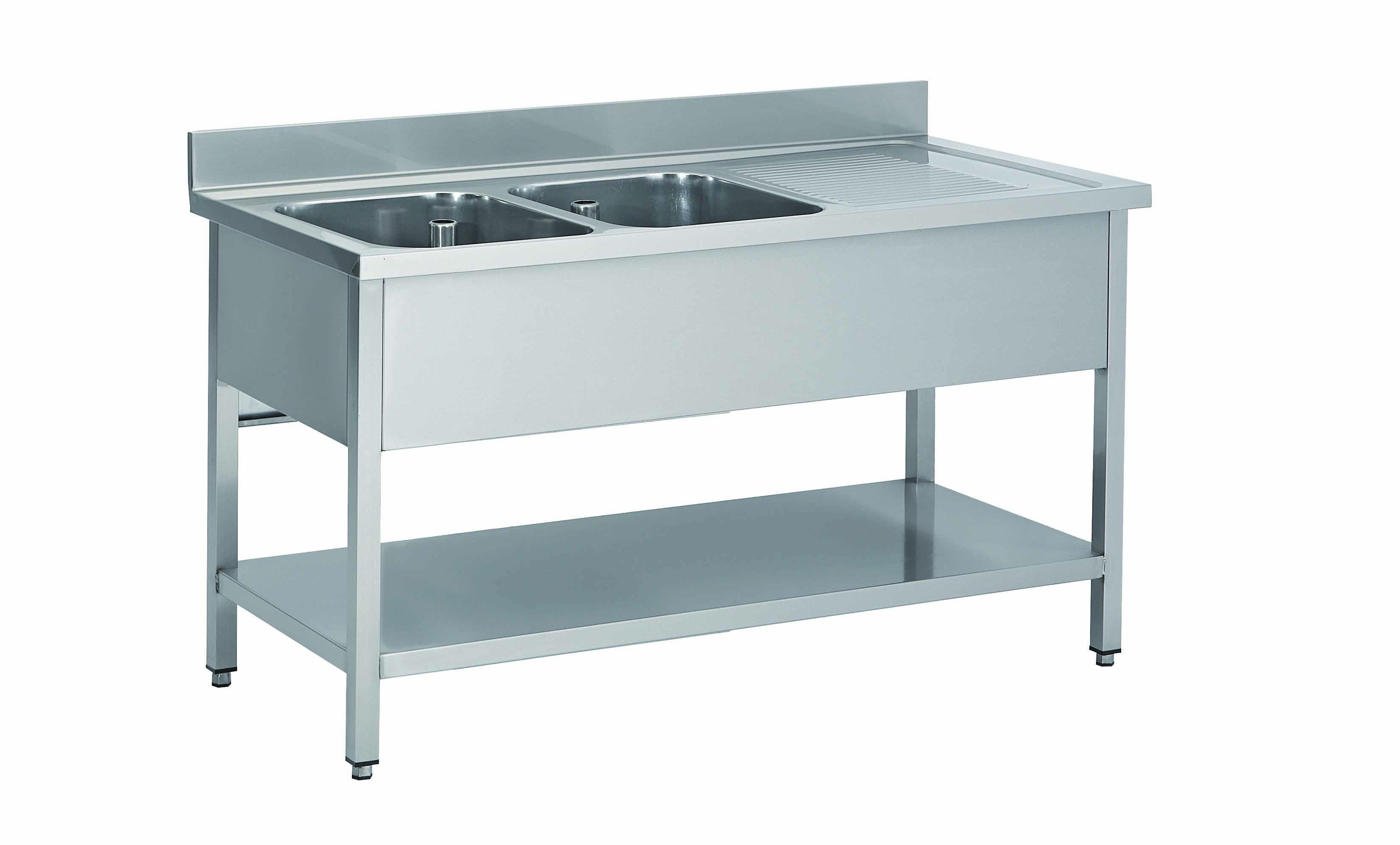 Plonge Inox 304 Démontable L2G avec 2 Bacs 400x400mm - Équipement Pro