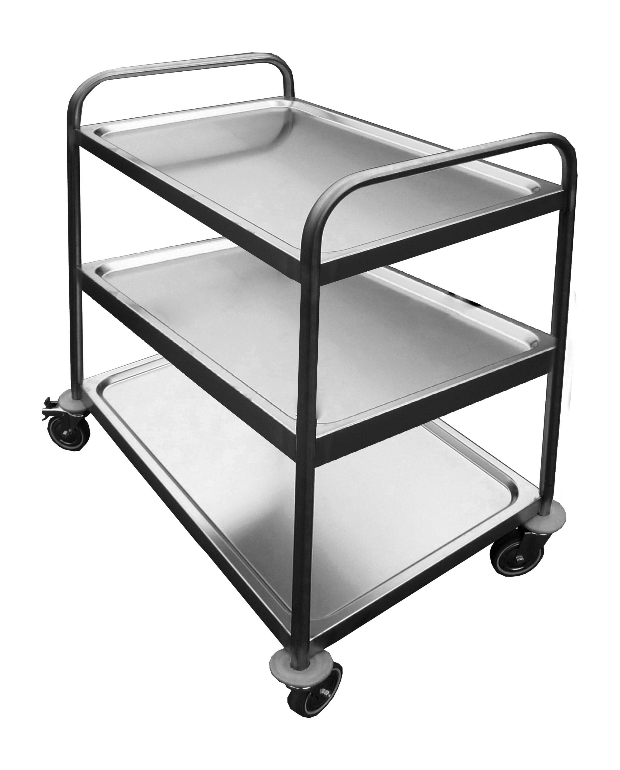 Desserte Inox 304 L2G 3 Plateaux - Roues Freinées pour Cuisine Pro