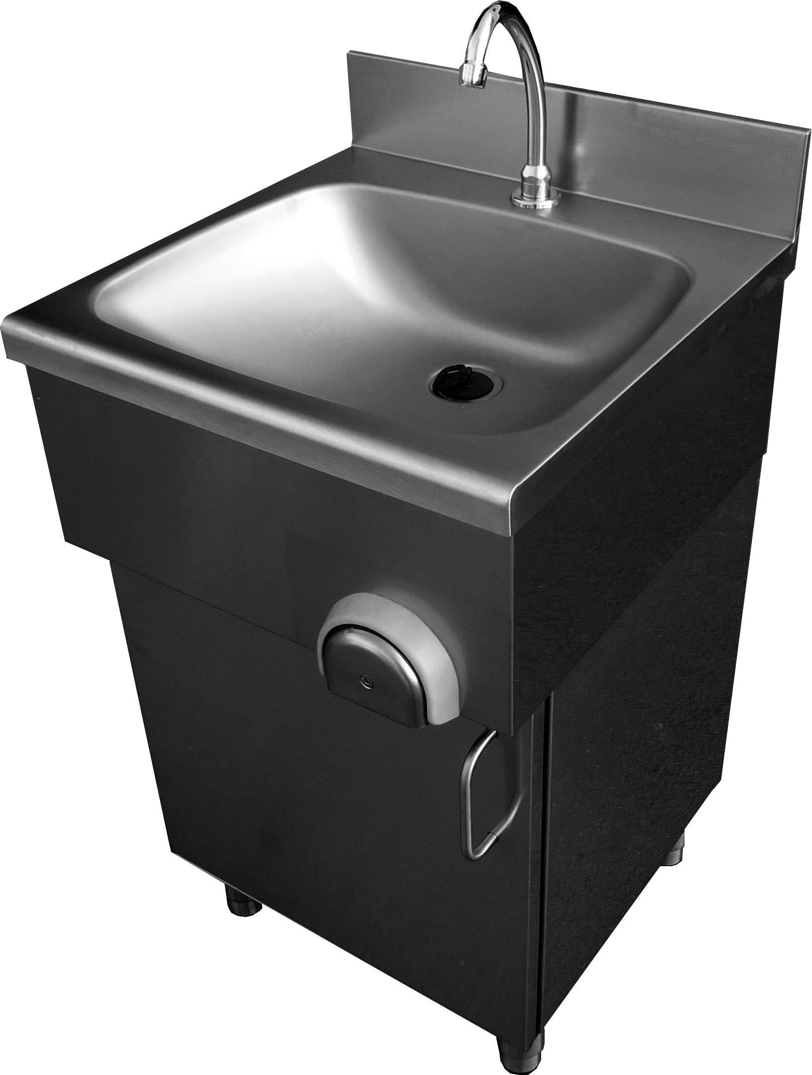 Lave-mains inox L2G sur placard - Commande fémorale temporisée