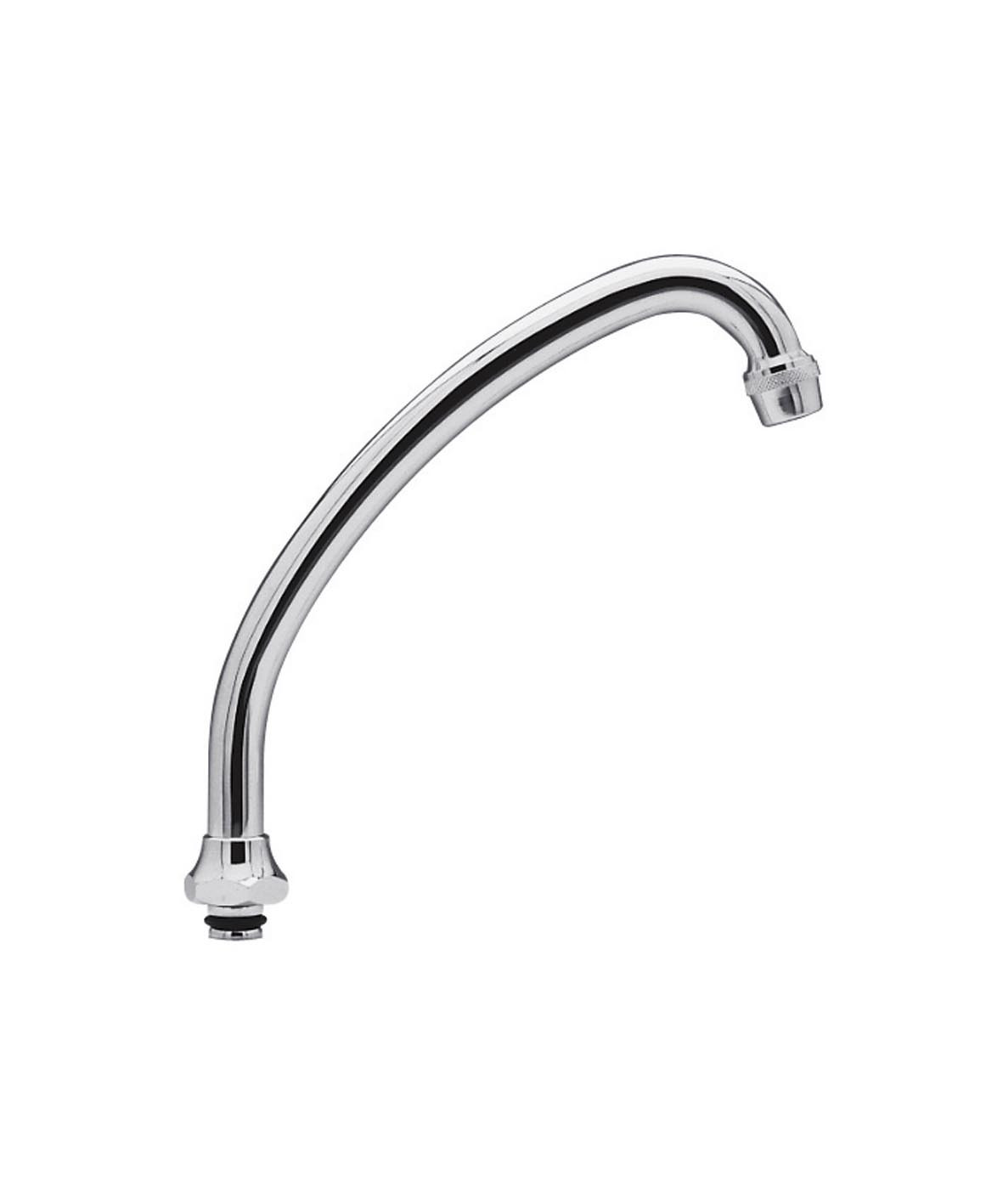 Col de cygne en C chromé pour robinet L2G - Hauteur 300 mm