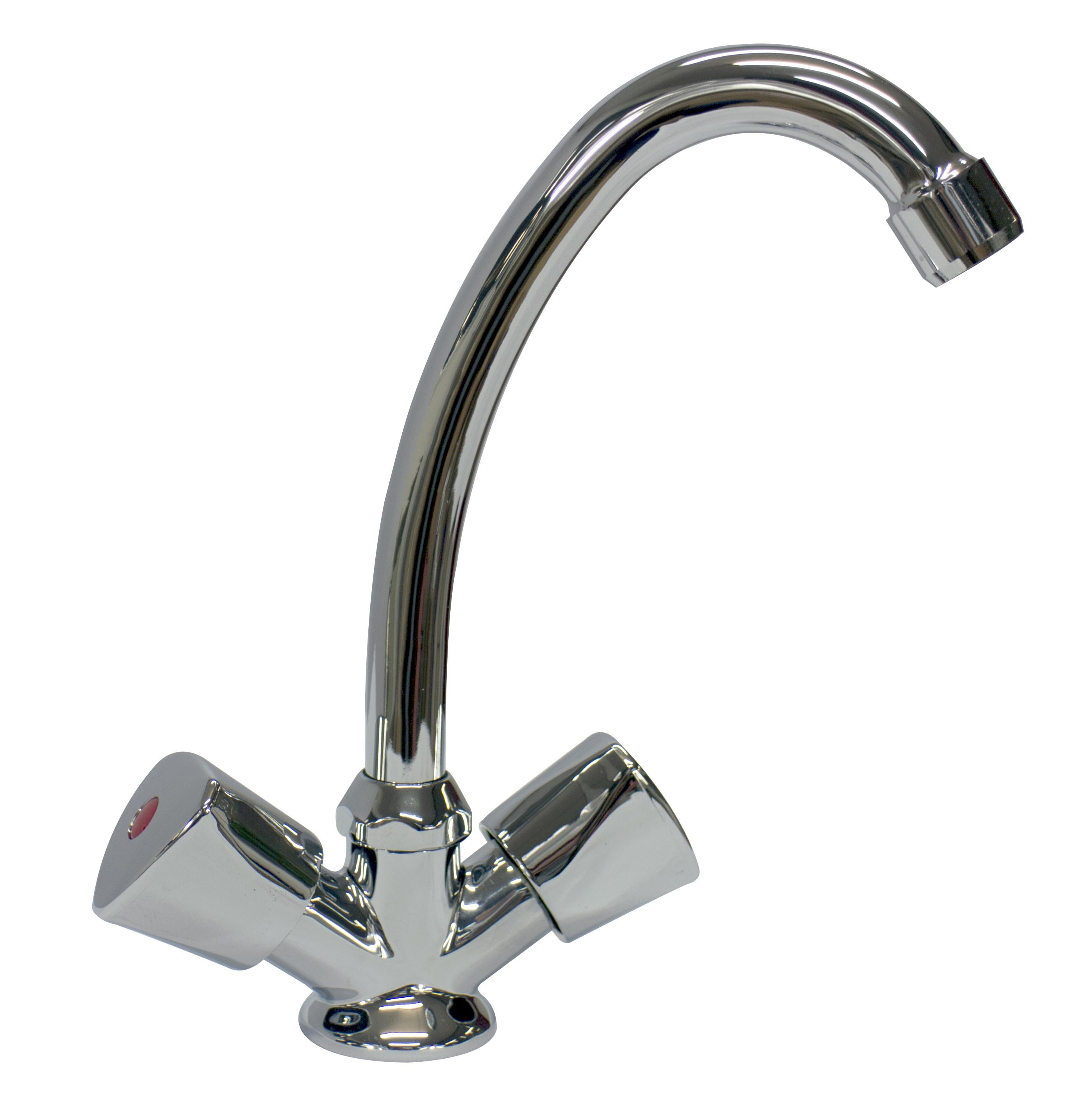 Robinet mélangeur monotrou ECO L2G - Inox avec col de cygne orientable