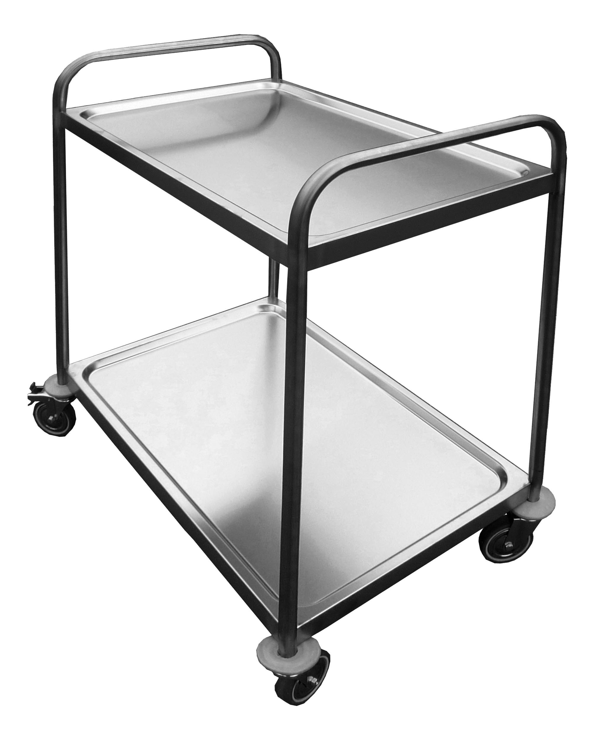 Desserte inox L2G 2 plateaux - Table roulante professionnelle CHR