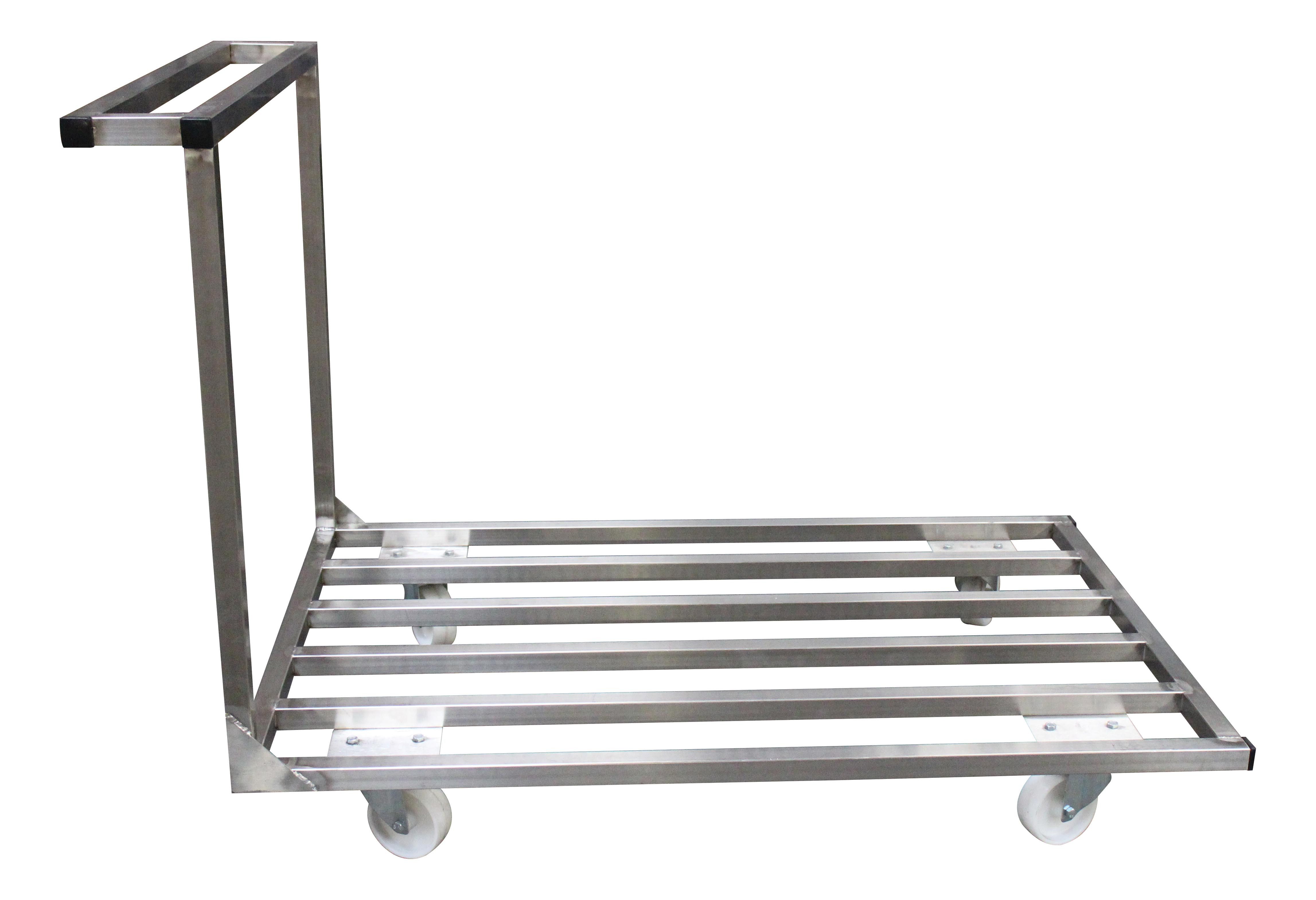 Chariot plateforme inox 304 L2G - Plateau barreaudé 250kg
