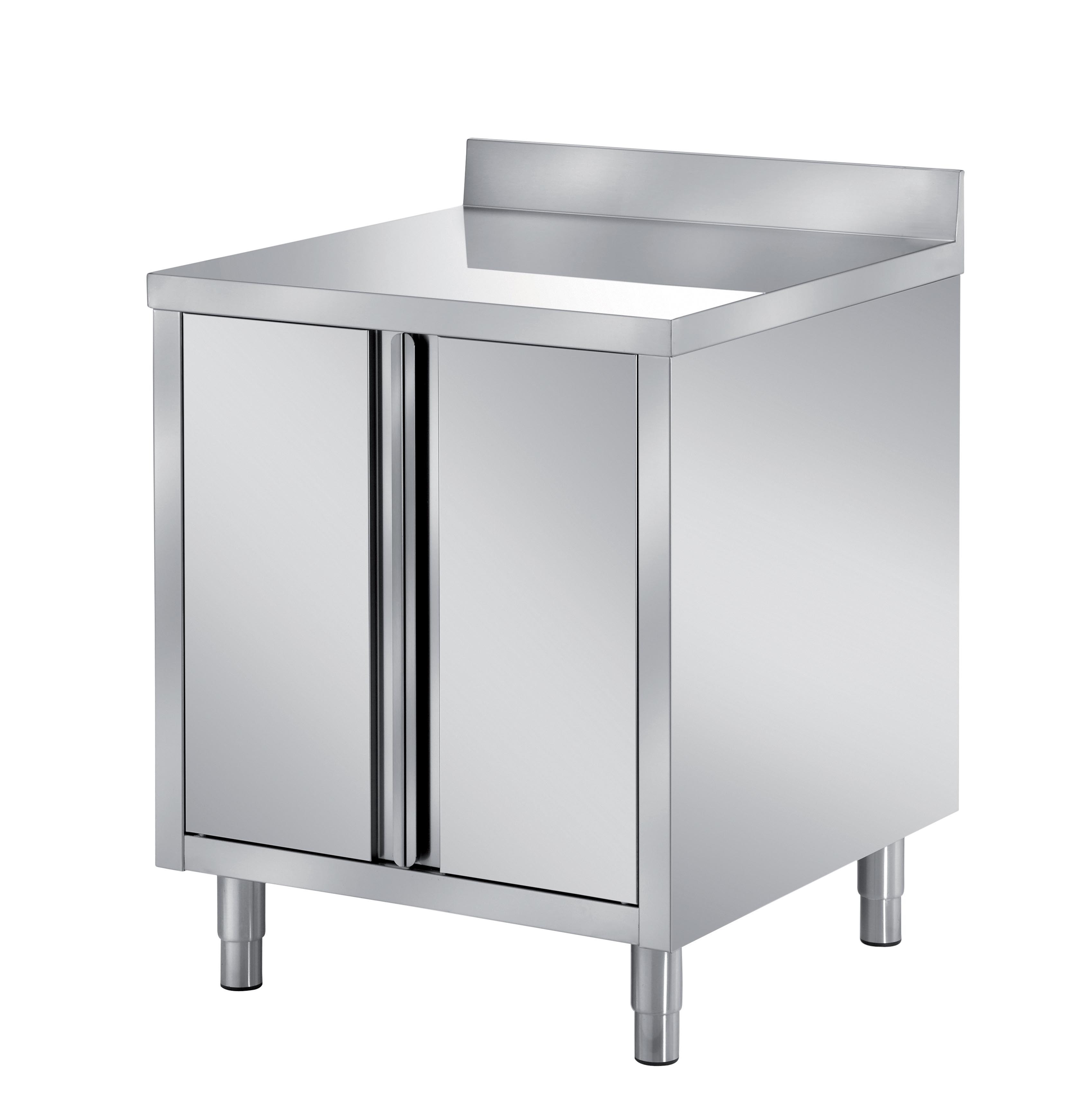 Meuble bas inox L2G pour cuisine pro - 2 portes, étagère réglable