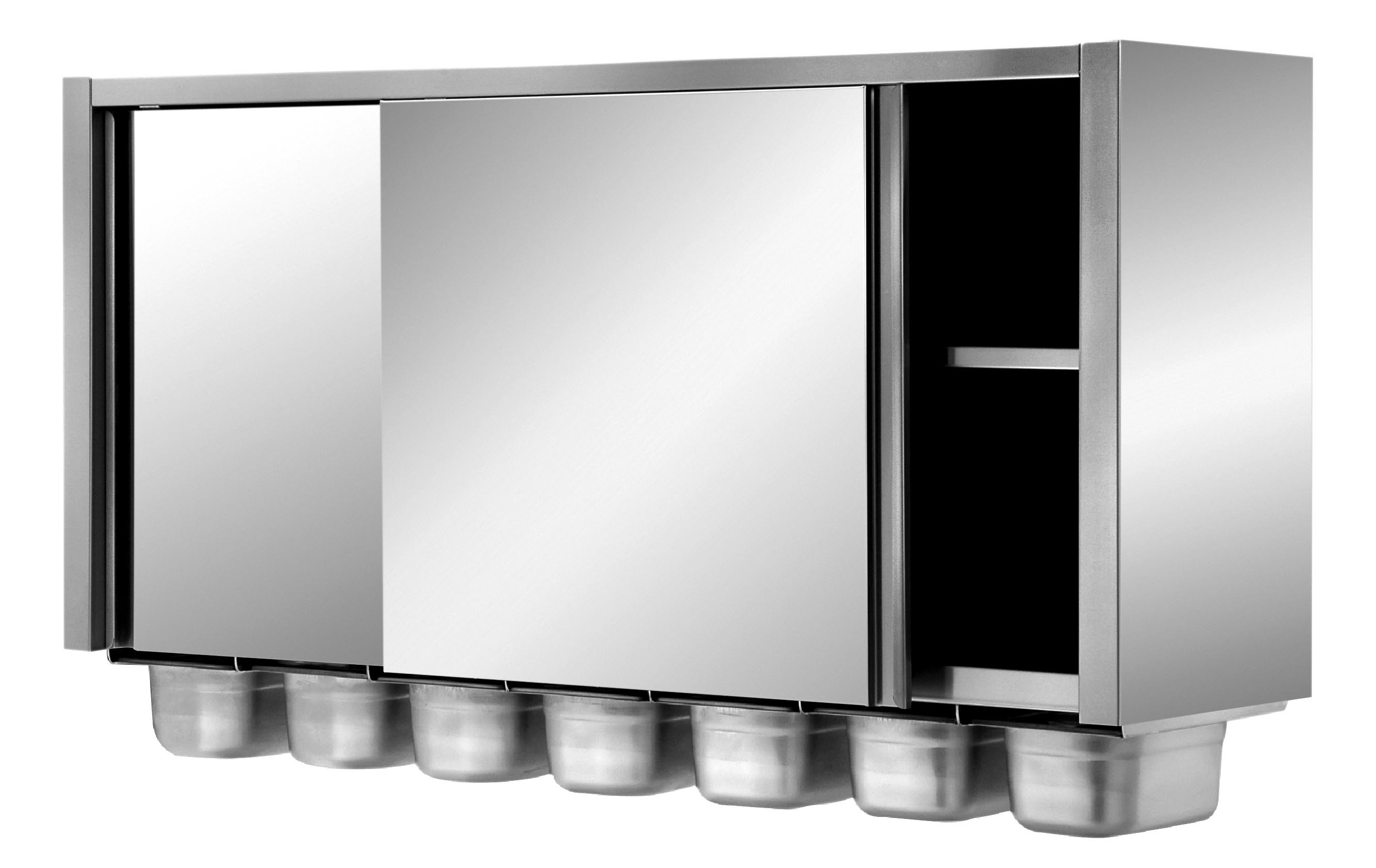 Armoire suspendue inox 304 L2G - 7 distributeurs GN 1/4-100