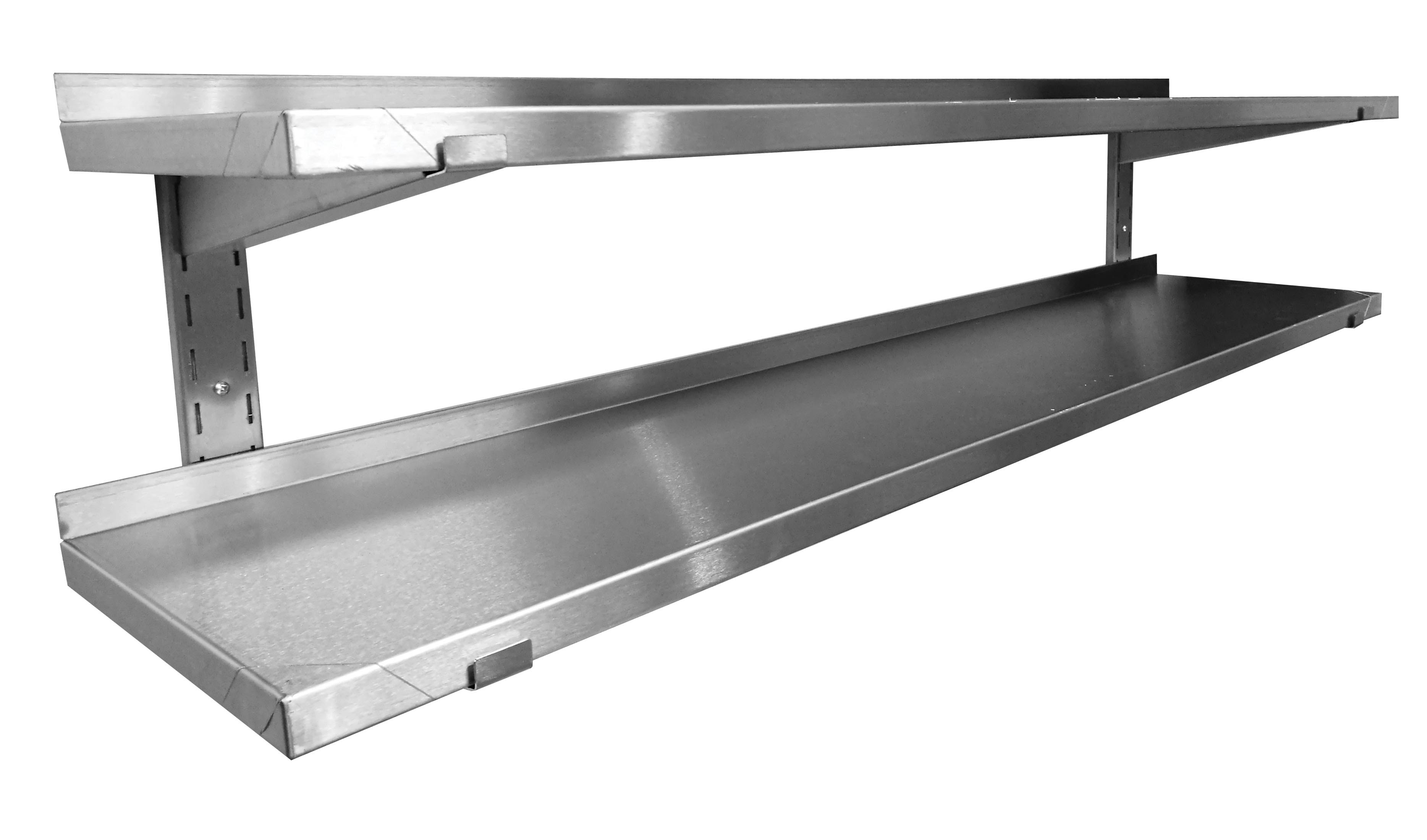 Étagère murale inox 304 L2G - 2 niveaux pour cuisines professionnelles
