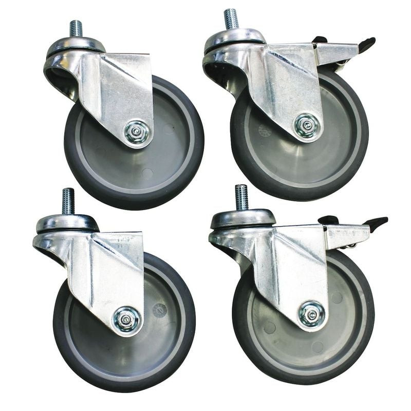 Kit de 4 roulettes pivotantes 100 mm avec frein - L2G