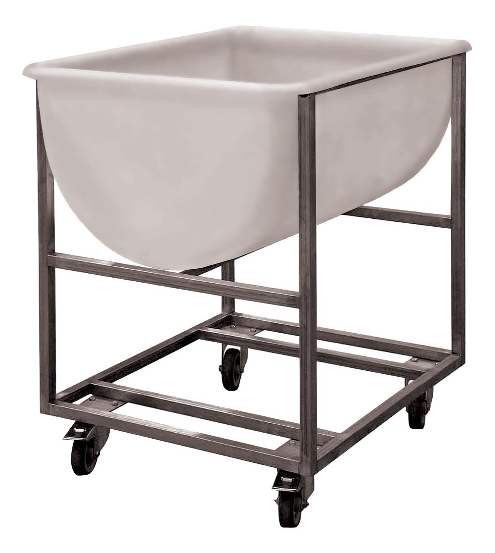 Chariot inox pâtière 220 L L2G - Chape zinguée, roues caoutchouc