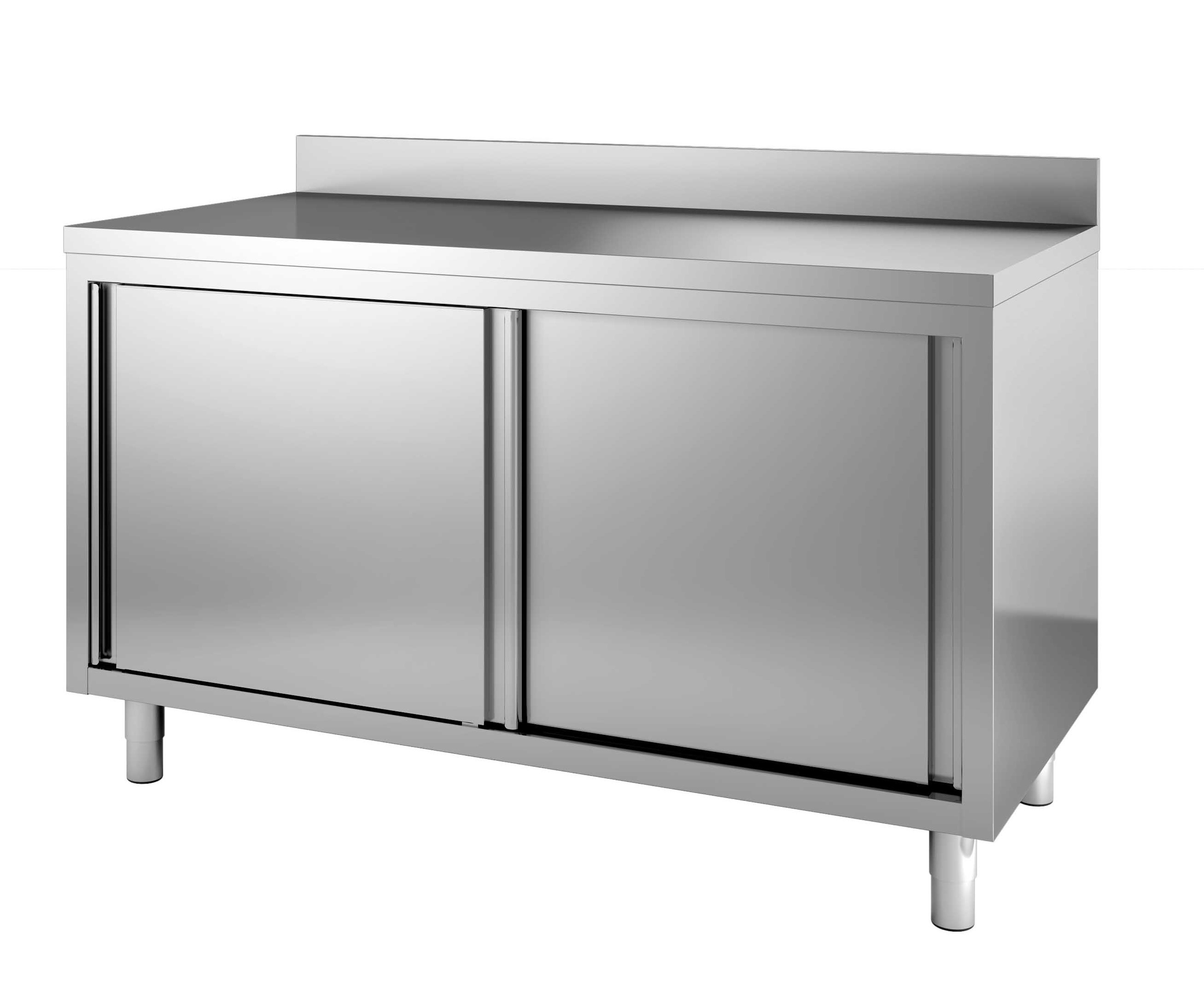 Meuble bas inox L2G avec portes coulissantes - 2000mm pour cuisine pro