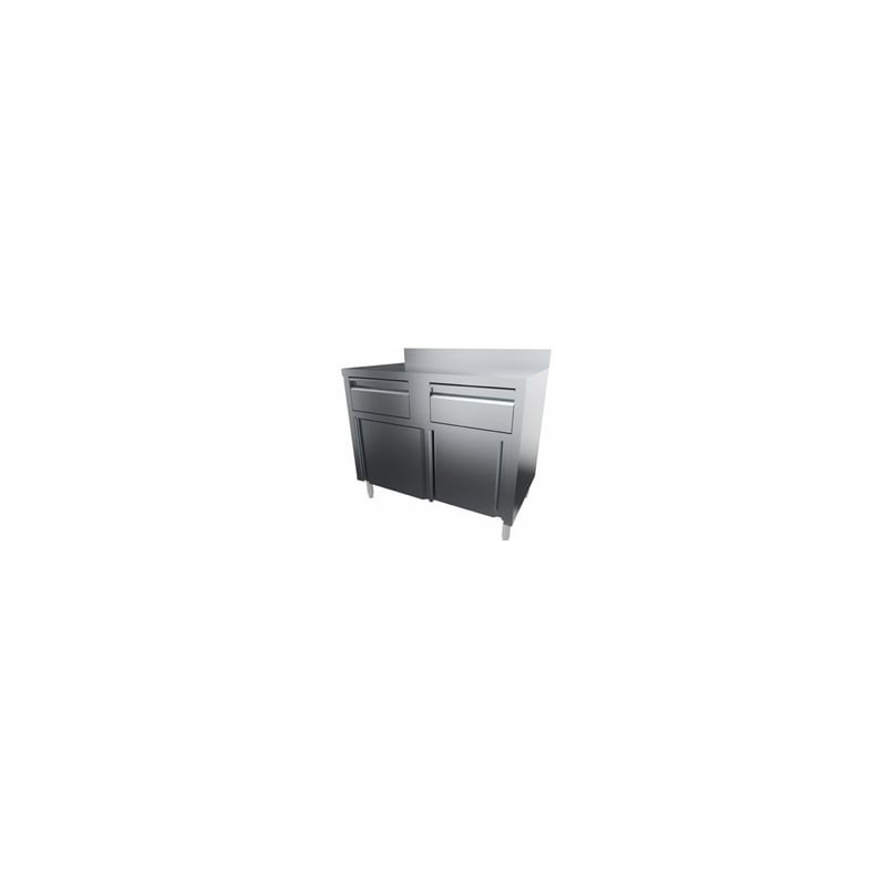 Meuble bas inox 304 L2G - 2 portes coulissantes pour cuisine pro