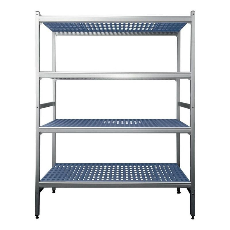 Rayonnage aluminium L2G 5 niveaux - Clayettes amovibles chambre froide