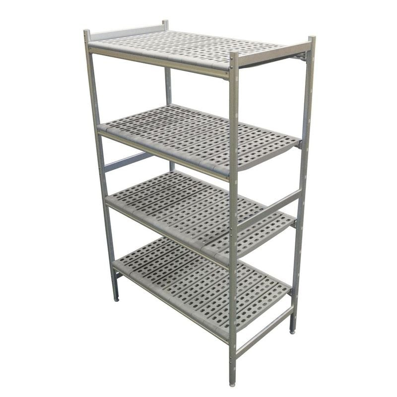 Rayonnage linéaire L2G aluminium 5 niveaux - Stockage chambre froide