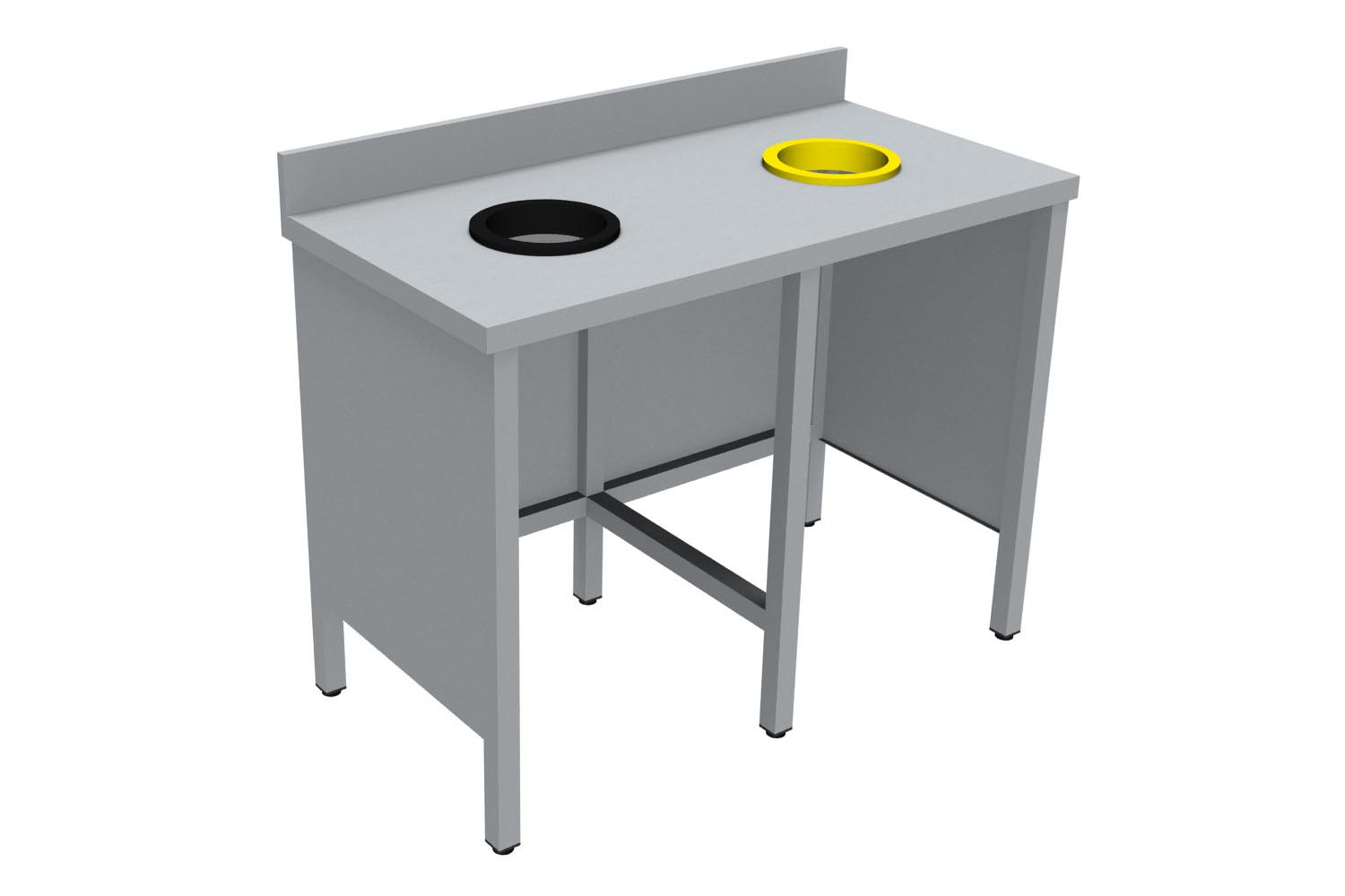 Meuble de tri professionnel L2G en inox 304 - 1200 mm sans porte