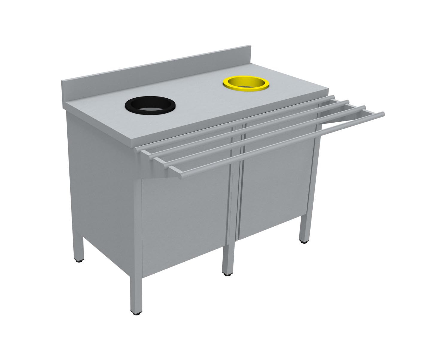 Meuble de tri inox 304 L2G - 2 portes avec TVO professionnel