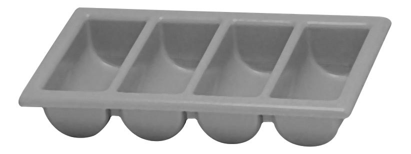 Ramasse-couverts gris GN1/1 L2G - 4 alvéoles pour cuisine pro
