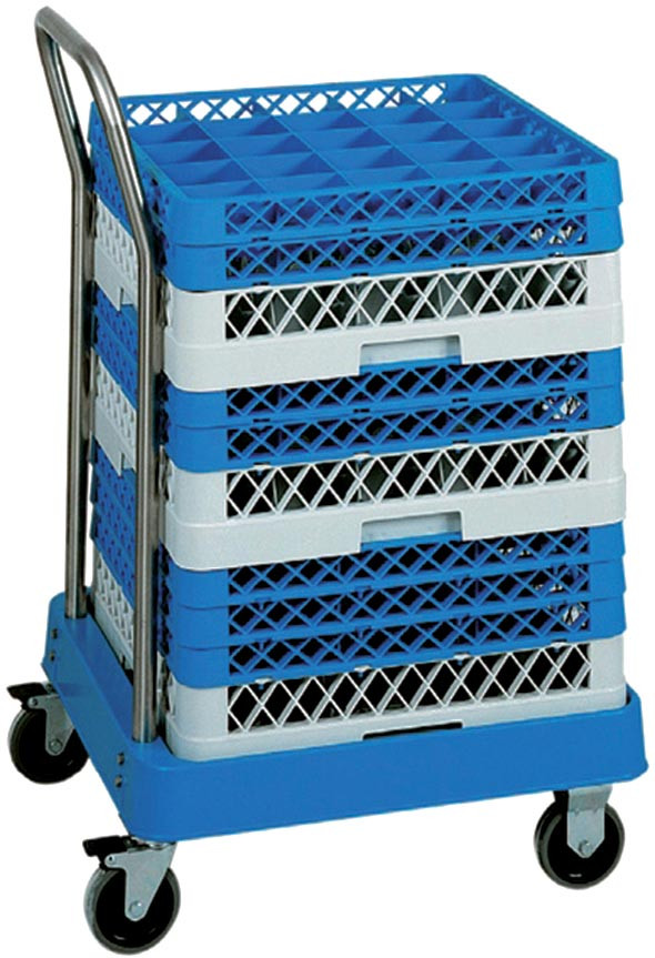 Chariot porte-casier ABS avec barre de poussée L2G - Cuisine pro