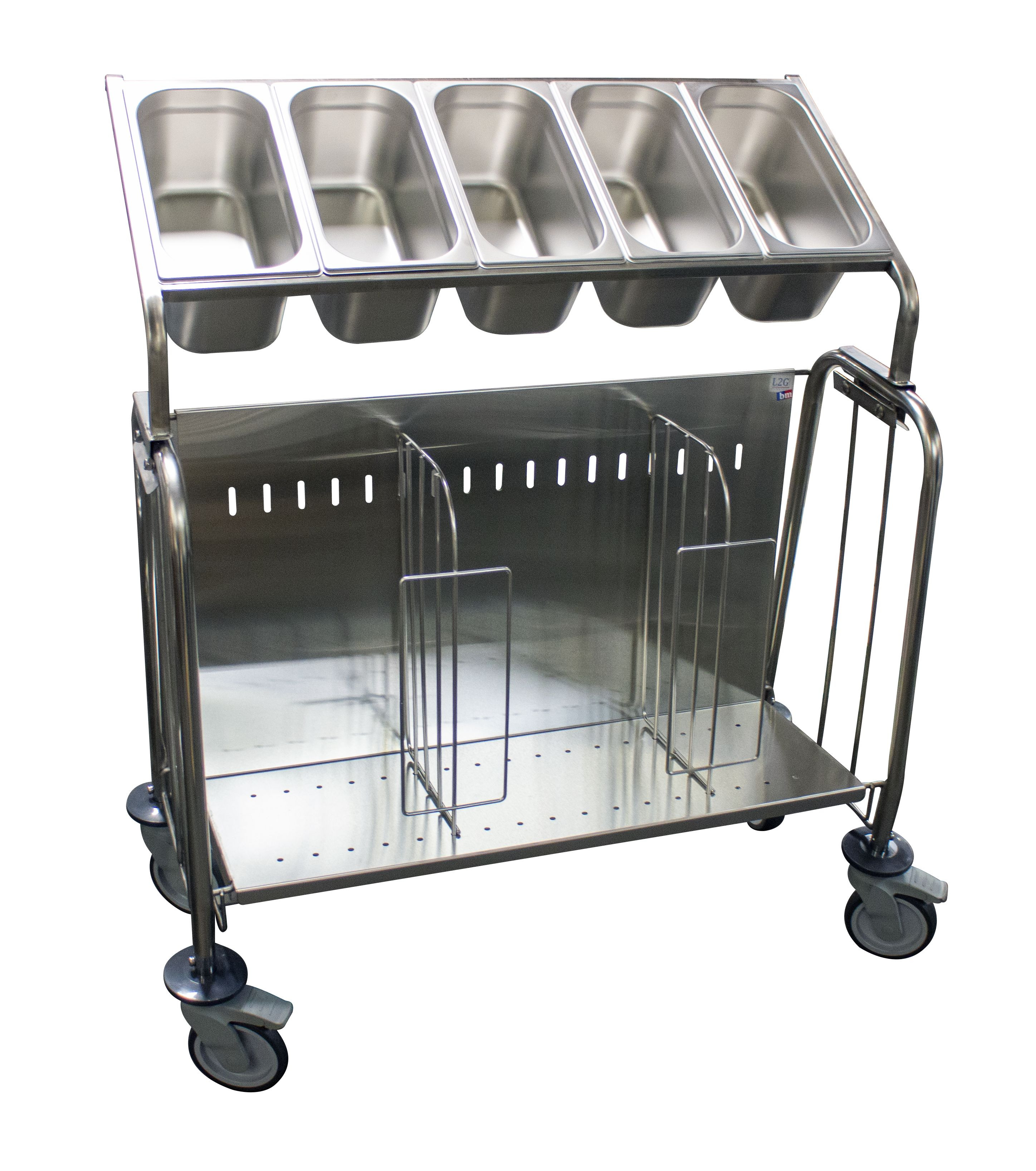 Support chariot assiettes L2G - Fixation pour 5 bacs GN 1/3