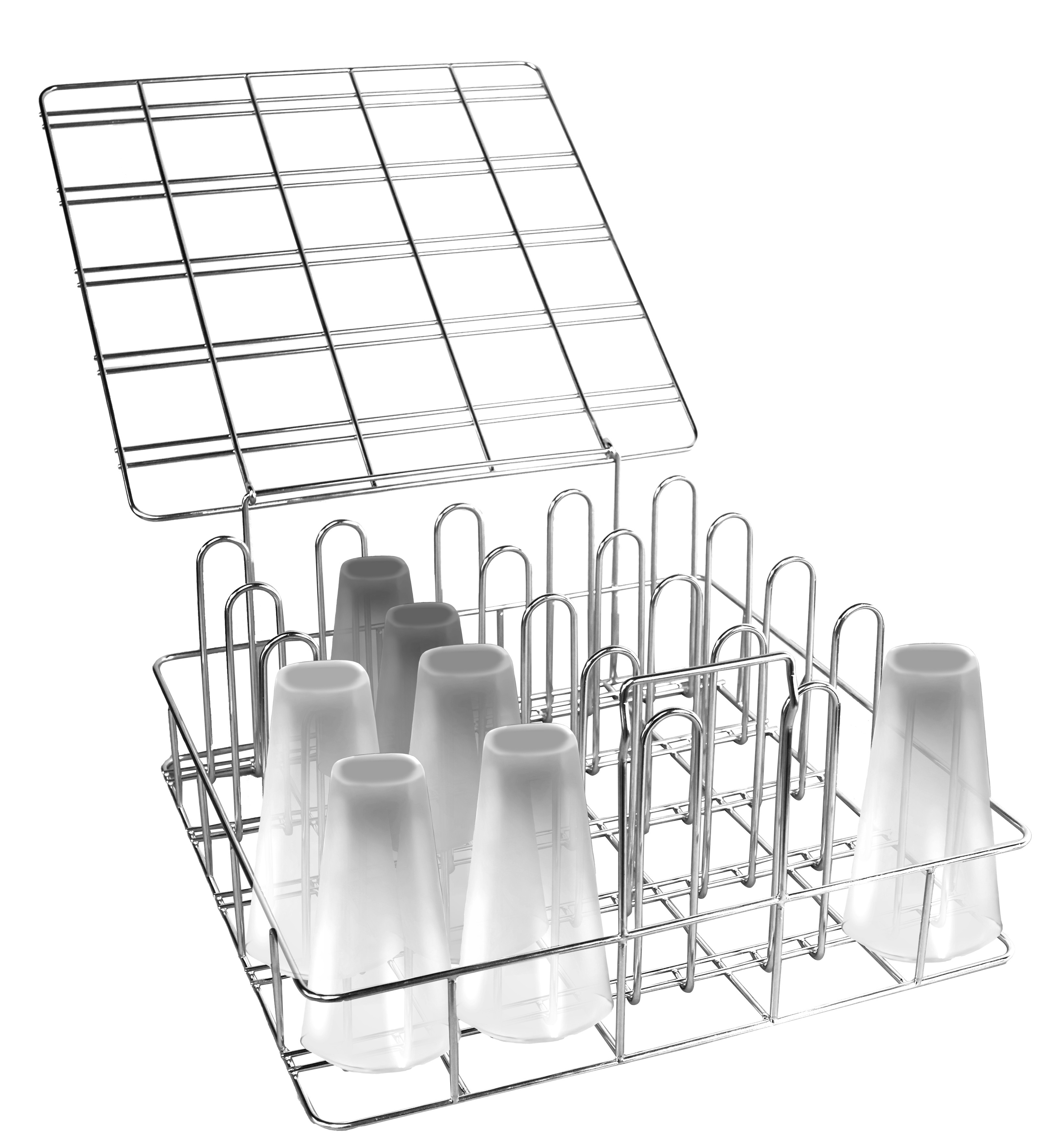 Panier Lave-Vaisselle L2G + Couvercle - Idéal pour Écocups et Gobelets