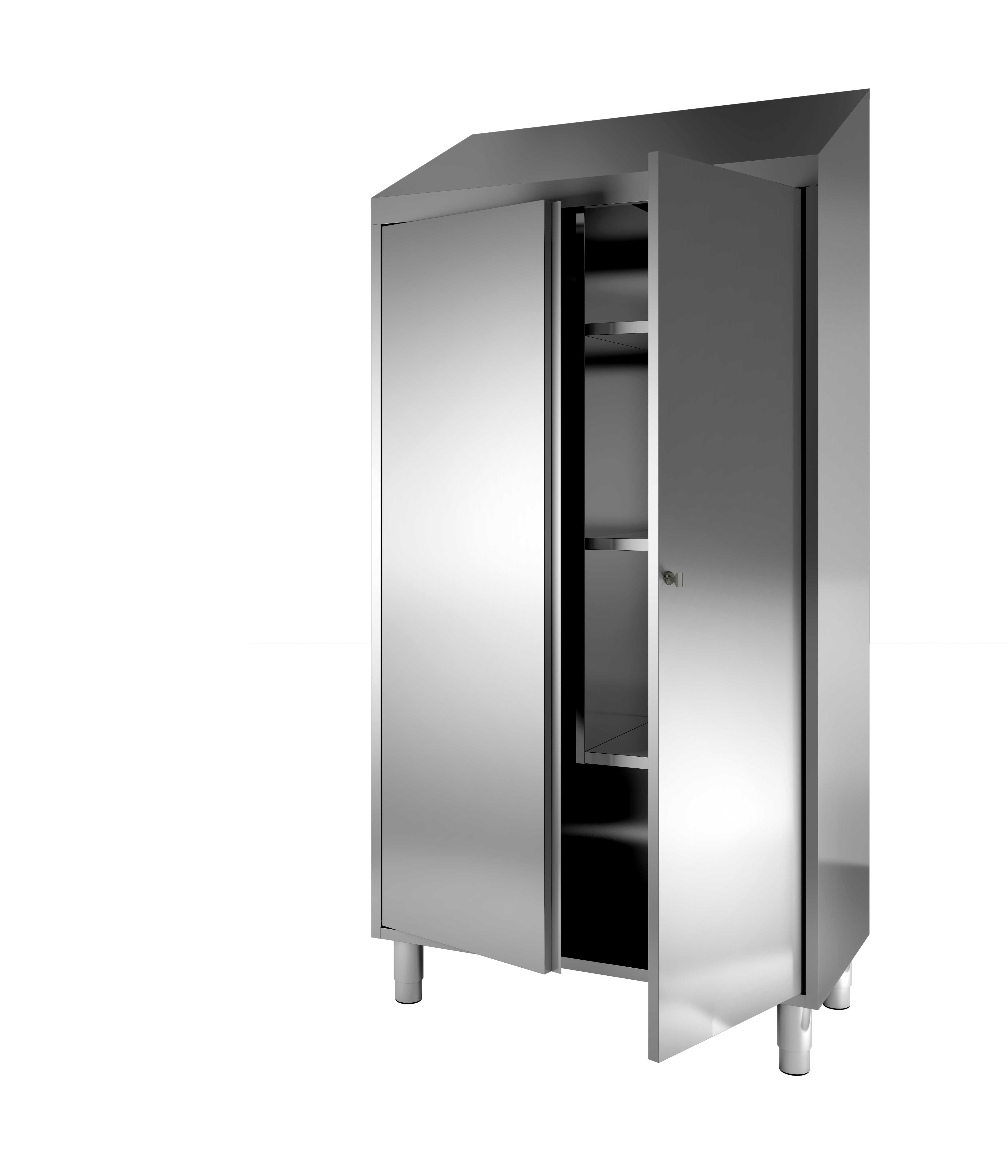 Armoire haute inox 304 L2G - Toit penté pour cuisines professionnelles