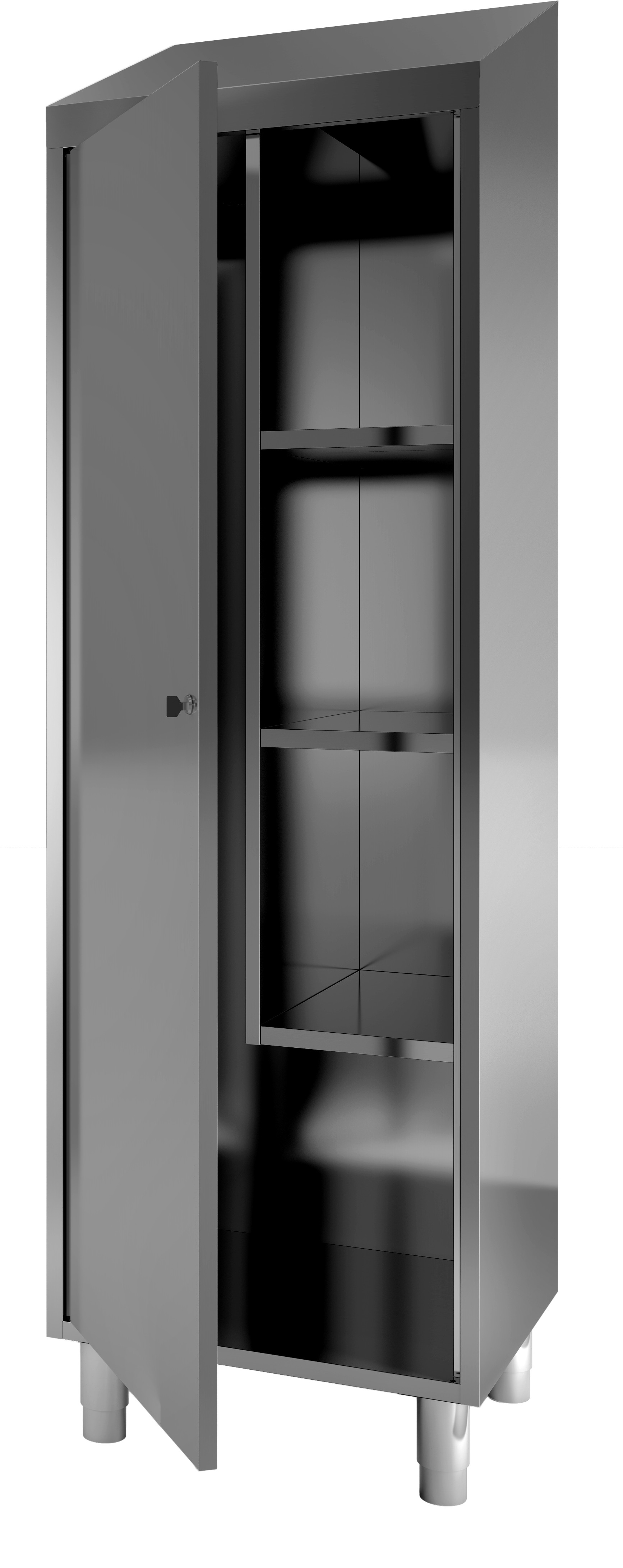 Armoire haute inox L2G - Toit penté pour rangement professionnel