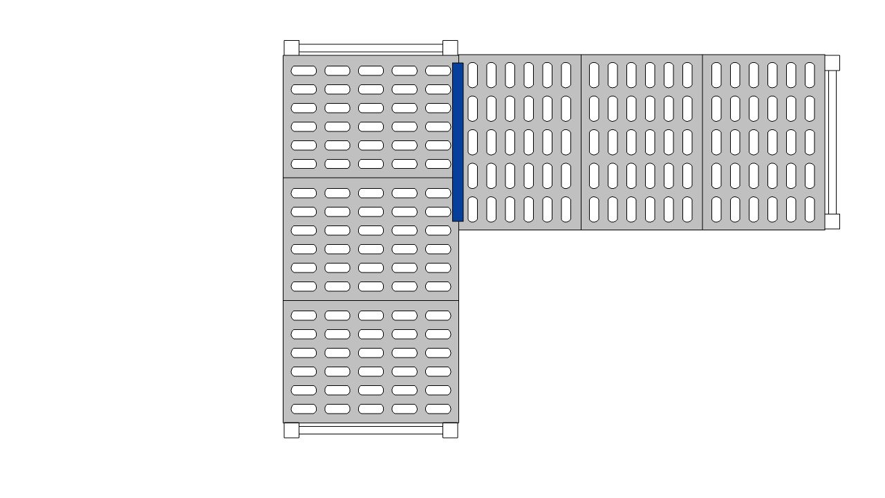 Raccord d'angle L2G pour rayonnage ECO - Profondeur 565mm - 1 niveau