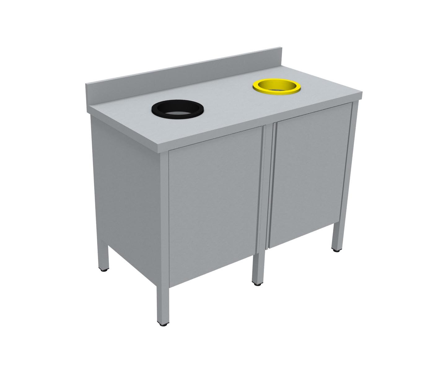 Meuble de tri inox 304 L2G - 2 portes battantes pour cuisine pro