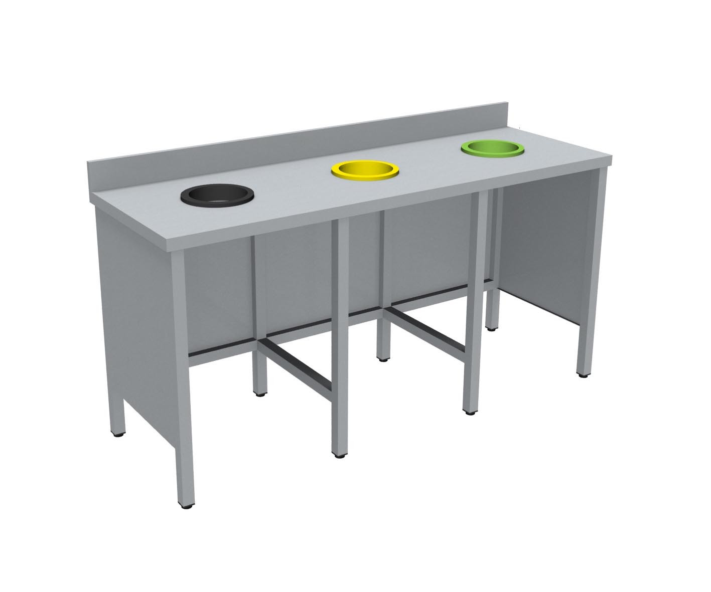 Meuble de tri inox 304 L2G - 3 compartiments TVO pour cuisine pro