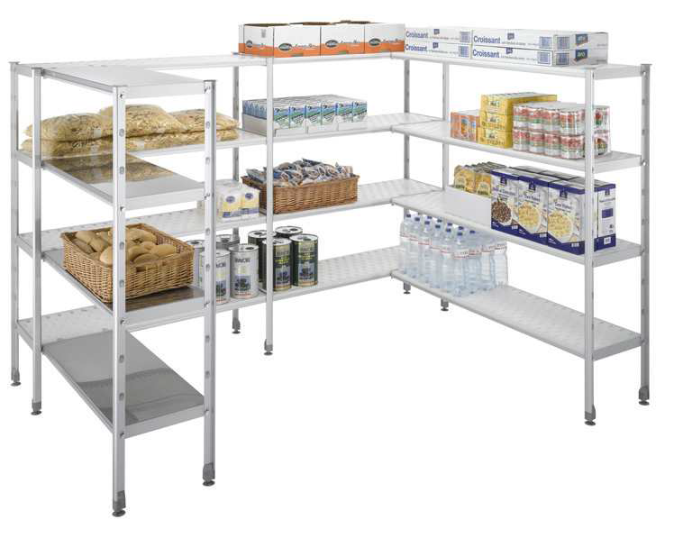 Rayonnage aluminium L2G 5 niveaux - Idéal cuisines professionnelles