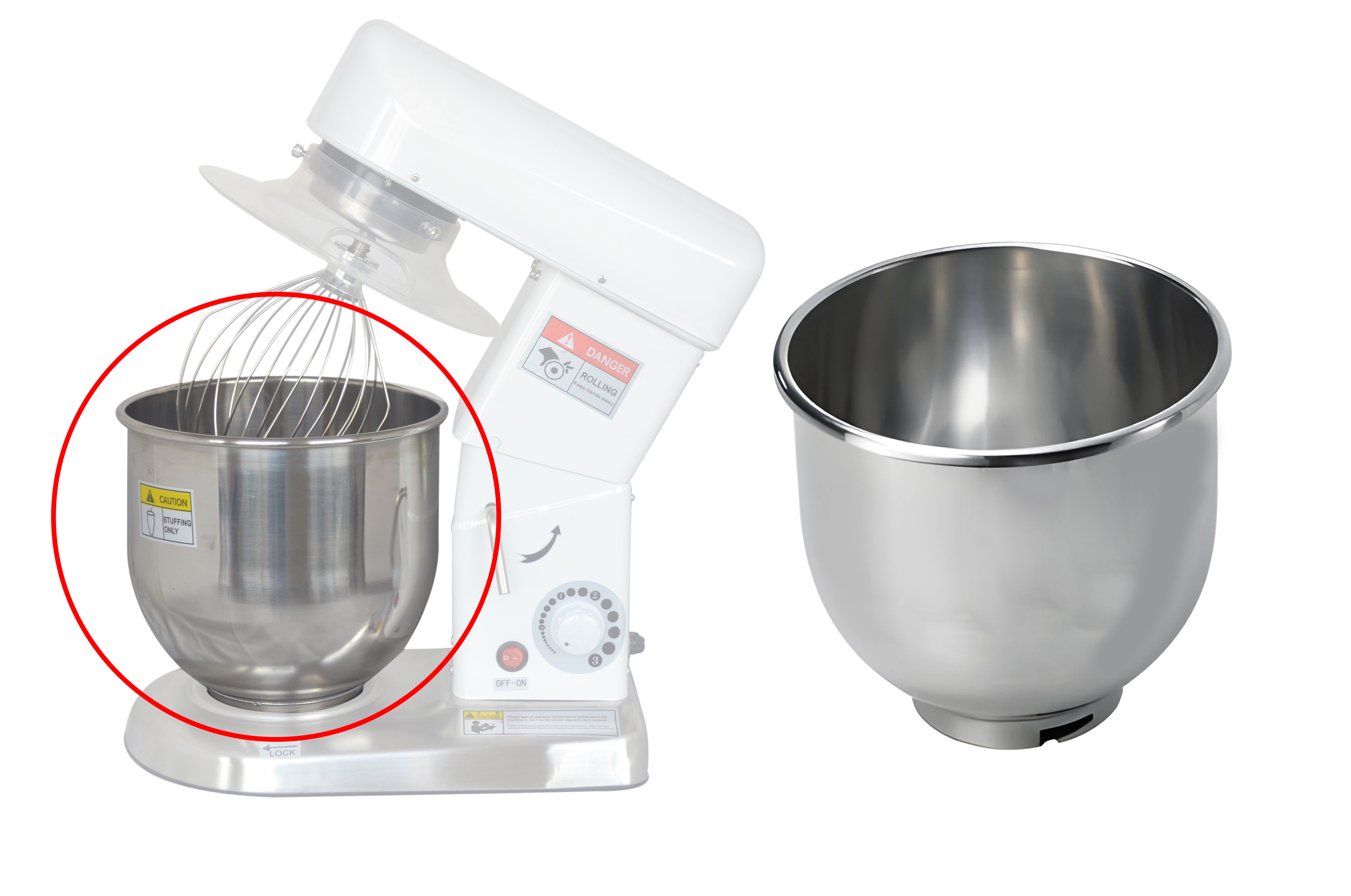 Cuvette BM5L L2G - Bol mélangeur acier inox pour batteur planétaire