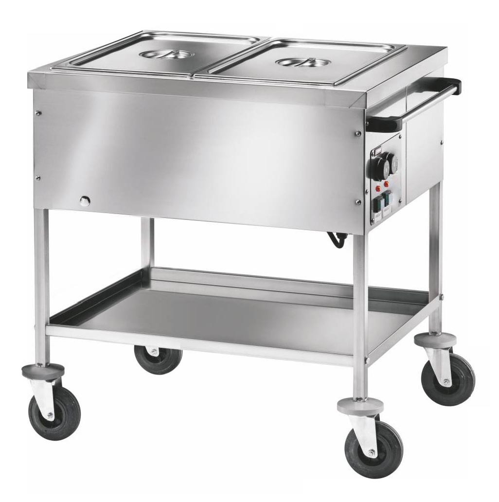 Chariot Bain-Marie L2G 2 cuves GN1/1-150 - Température différenciée