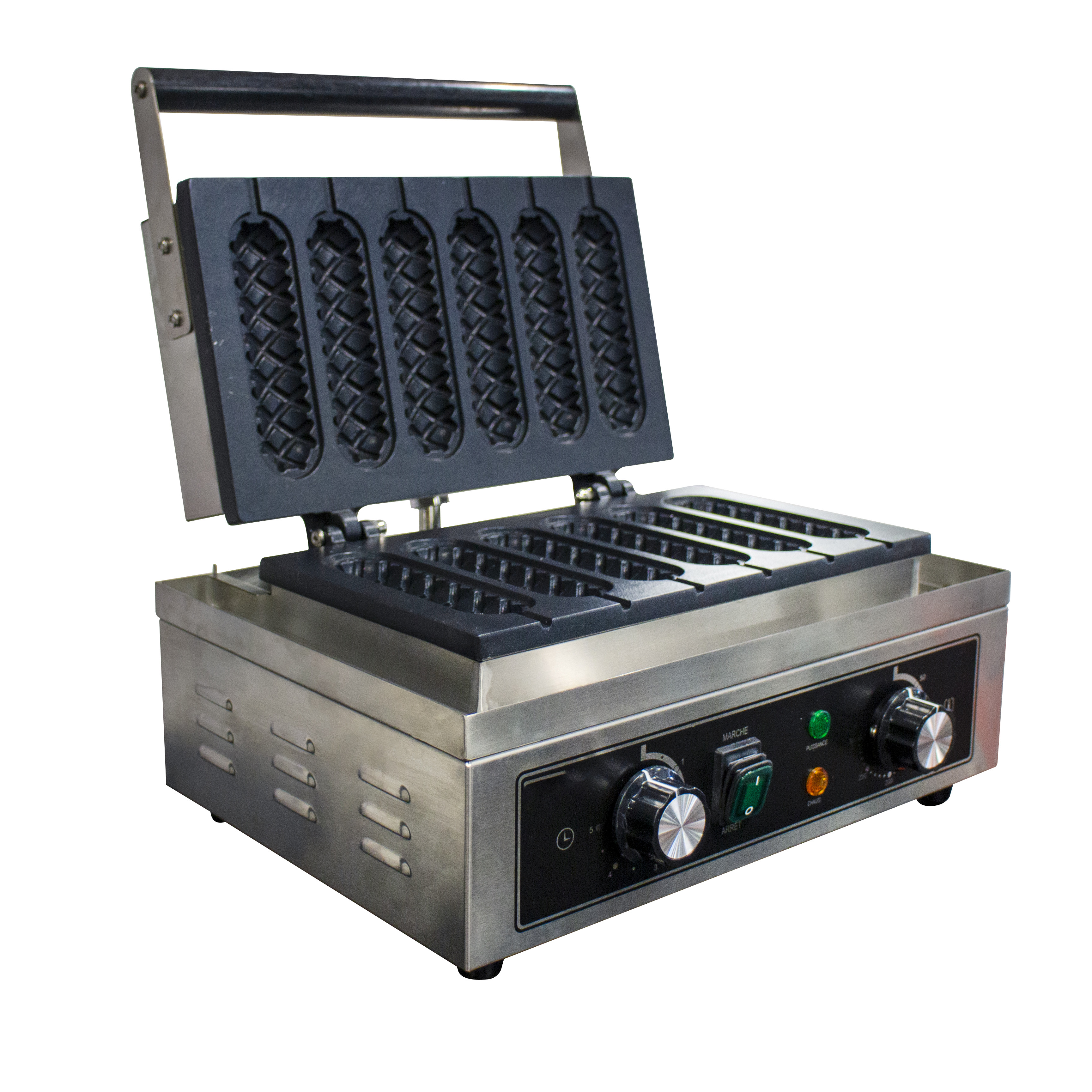 Gaufrier Électrique L2G GF-6 : 6 Gaufres-Épi Professionnel Inox